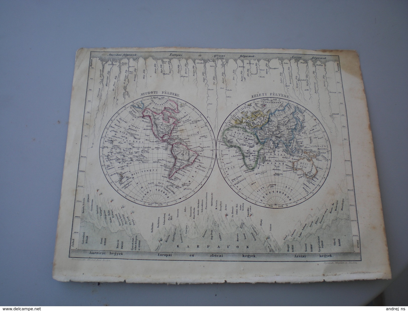 World  Galletti J.G.A  1857 - Cartes Géographiques
