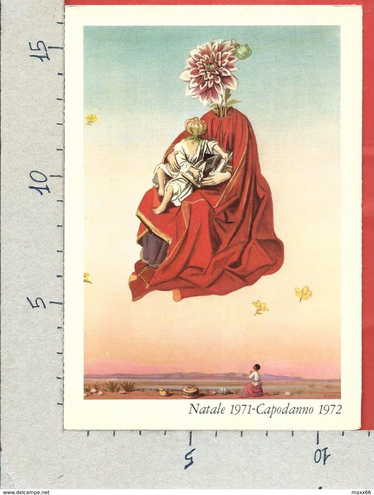 CARTOLINA NV ITALIA - MADONNA FLOREALE - Romano Gazzera - Omaggio Settimanale GENTE 1971 / 1972  - 12 X 17 - Altri & Non Classificati