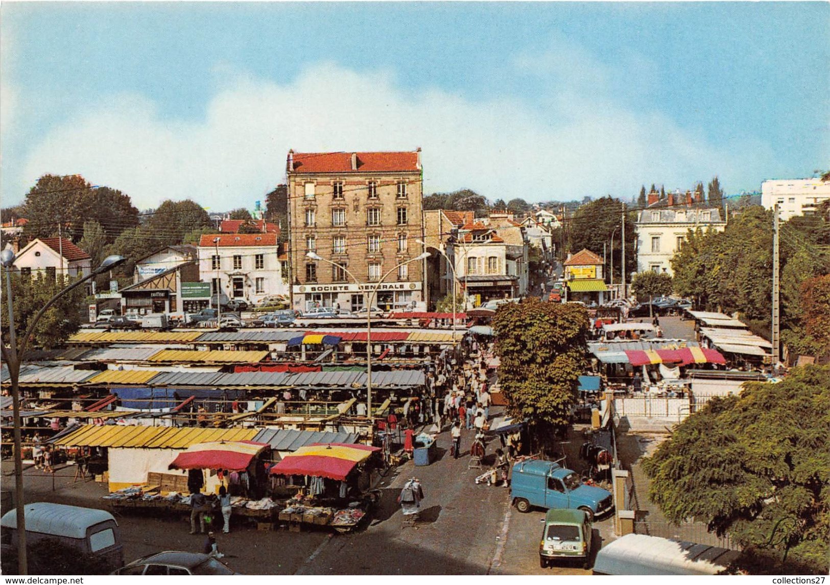 78-CHATOU- RUE MAURICE BERTEAUX , UN JOUR DE MARCHE - Chatou