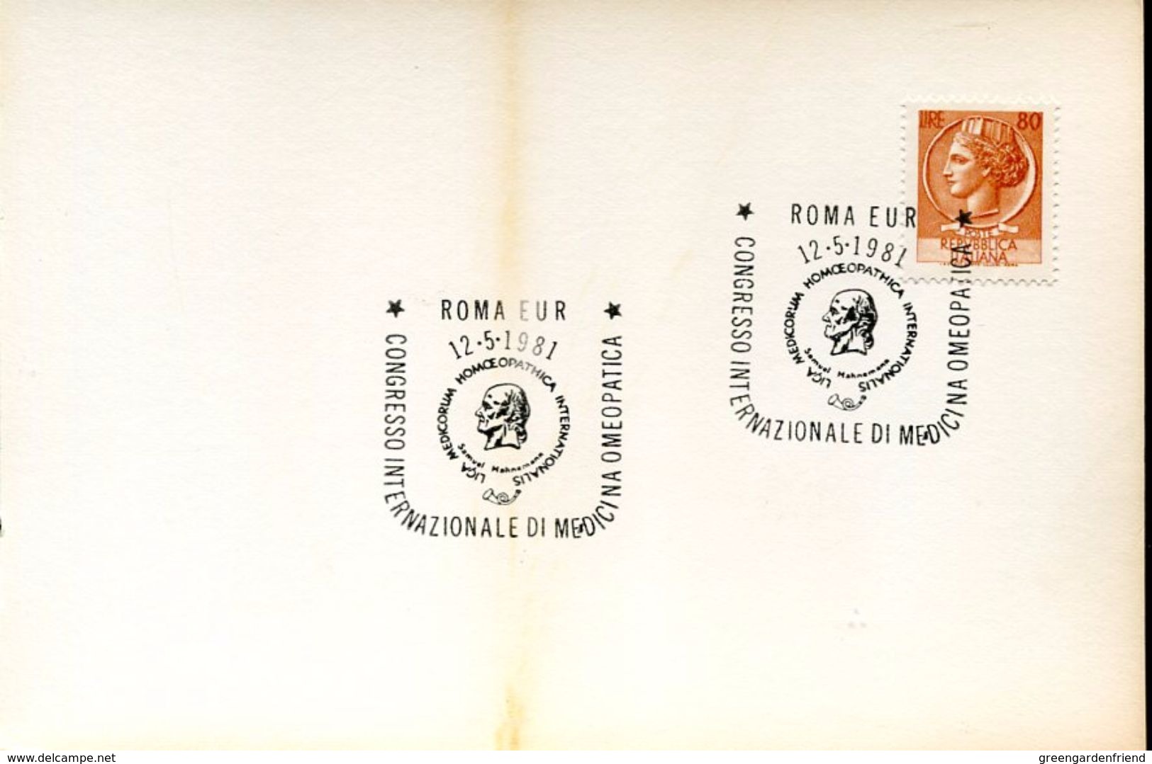 24586  Italia, Special Postmark 1981 Roma, Homeopathic Medicine, Homeopathy, Samuel Hahnemann - Medicine