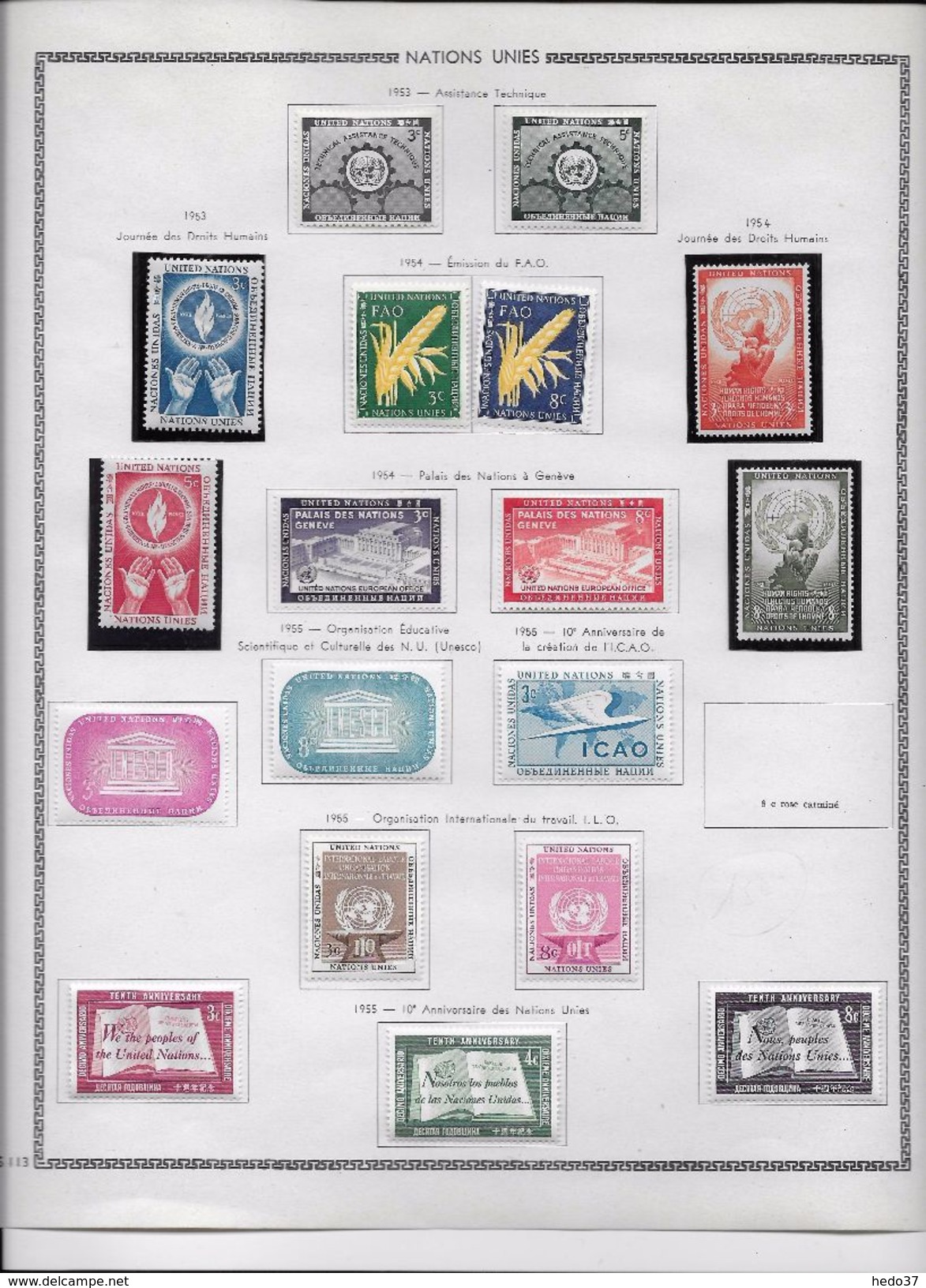 Nations Unies - Collection Vendue Page Par Page - Neufs * Avec Charnière - TB - Verzamelingen & Reeksen