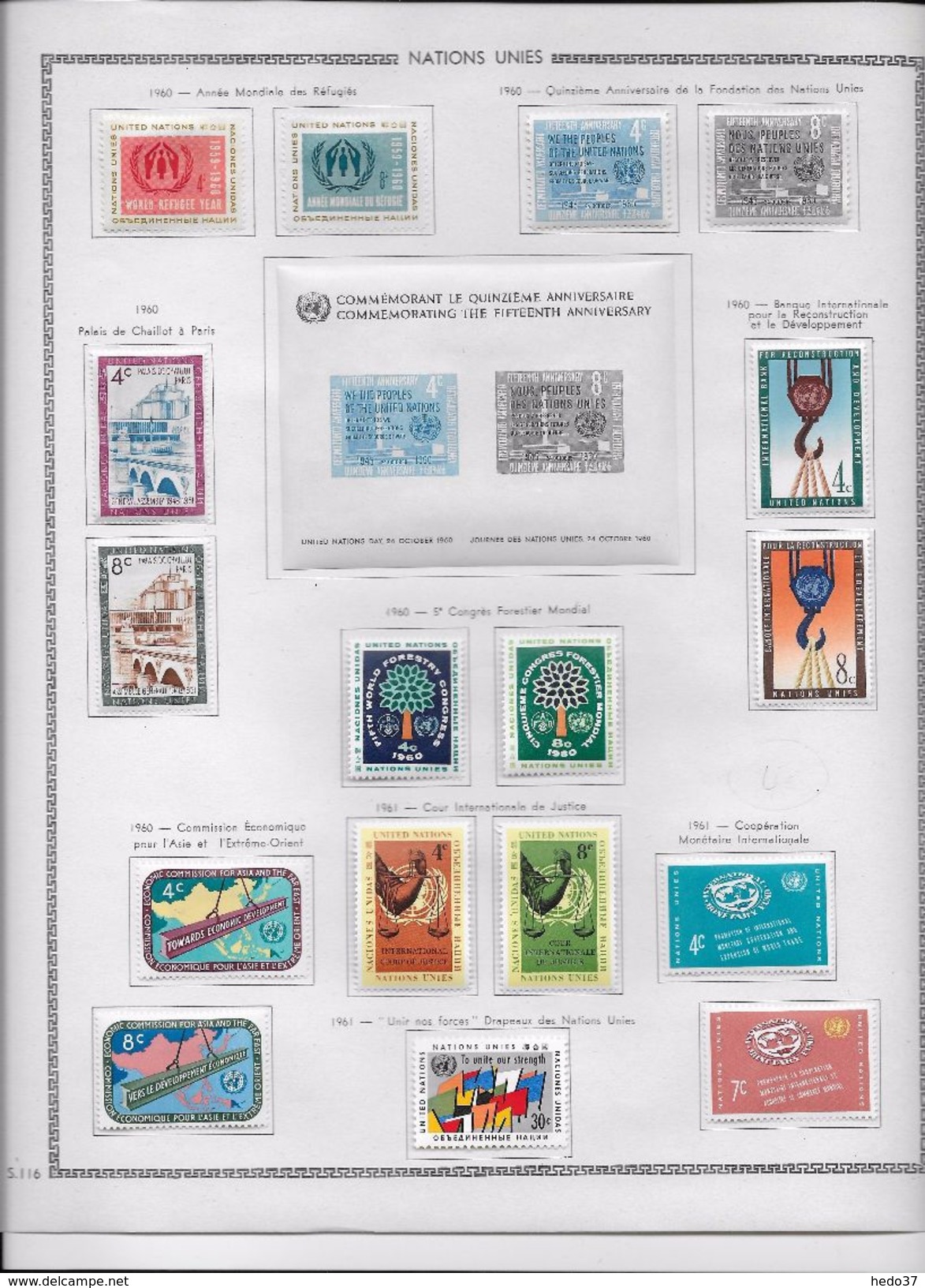 Nations Unies - Collection Vendue Page Par Page - Neufs * Avec Charnière - TB - Lots & Serien