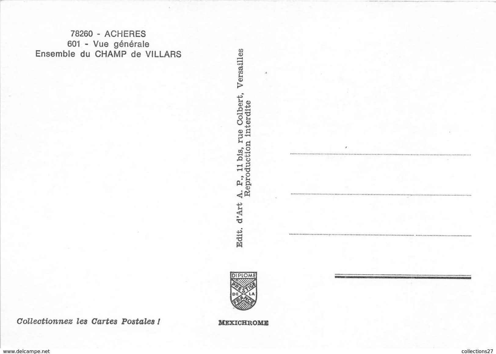 78-ACHERES- VUE GENERALE, ENSEMBLE DU CHAMP DE VILLARS - Acheres