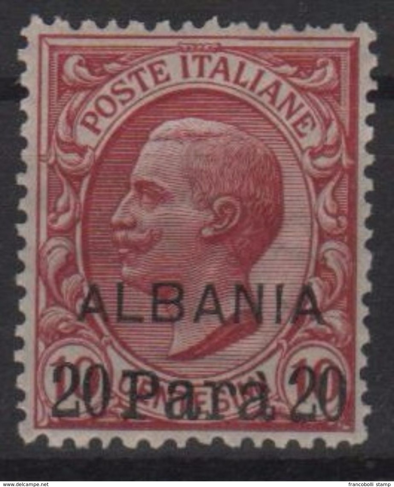 1907 Levante 20 Pa. Su 10 C. Rosa MNH Ottima Centratura - Albania