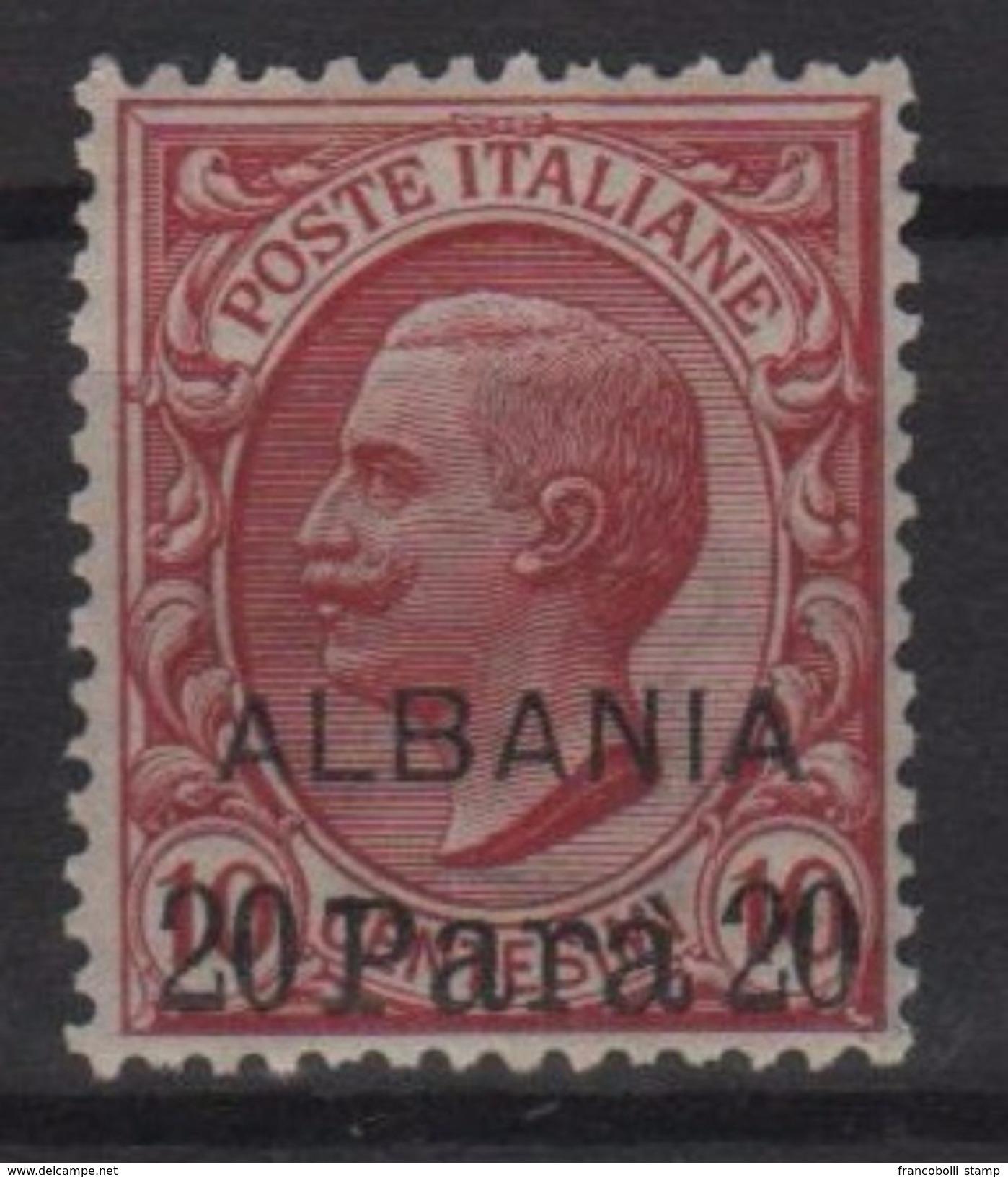 1907 Levante 20 Pa. Su 10 C. Rosa MNH Ottima Centratura - Albania