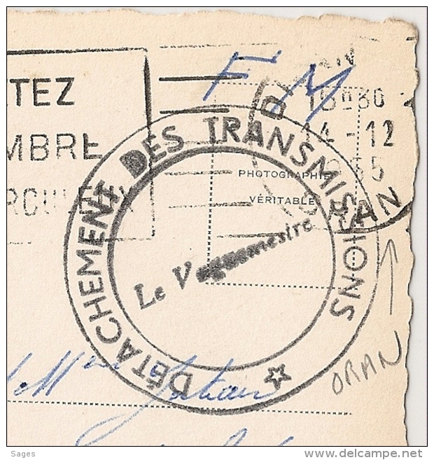 ORAN Algèrie, DETACHEMENT DES TRANSMISSIONS. 1955. - Guerre D'Algérie