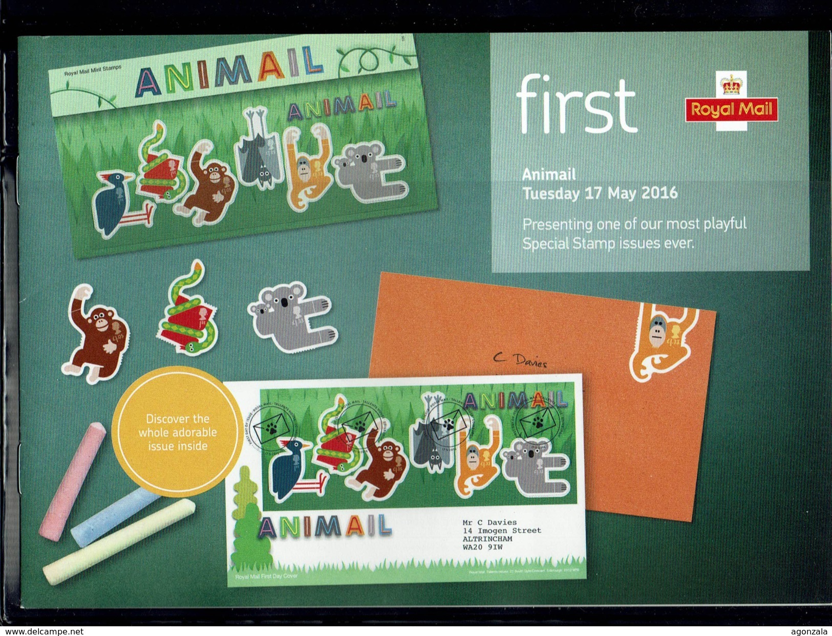 ROYAL MAIL COMMUNICATION STAMPS EMISSION 2016 ANIMAIL - Otros & Sin Clasificación