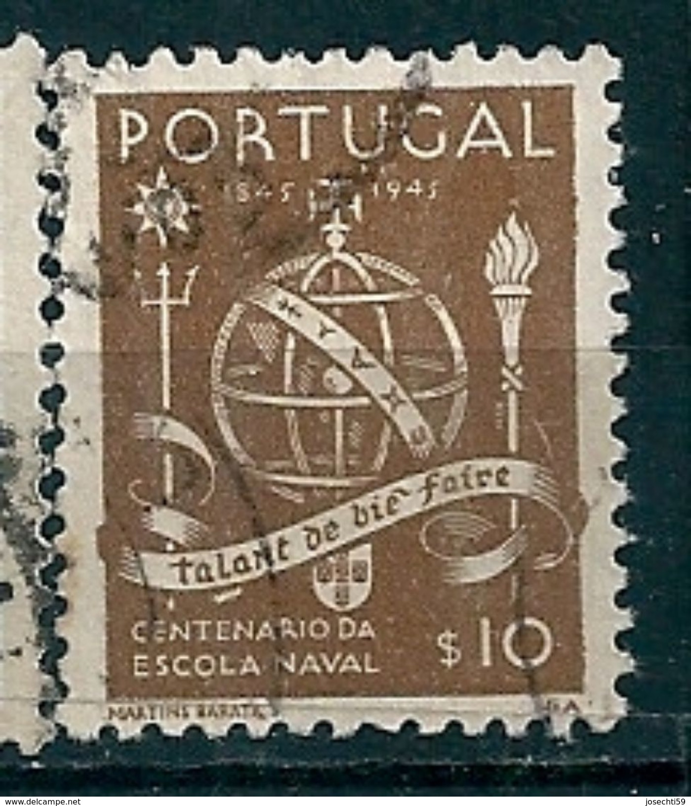 N° 671 Centenaire De L'école Navale   Timbre Portugal Oblitéré 1935/1936 - Usati