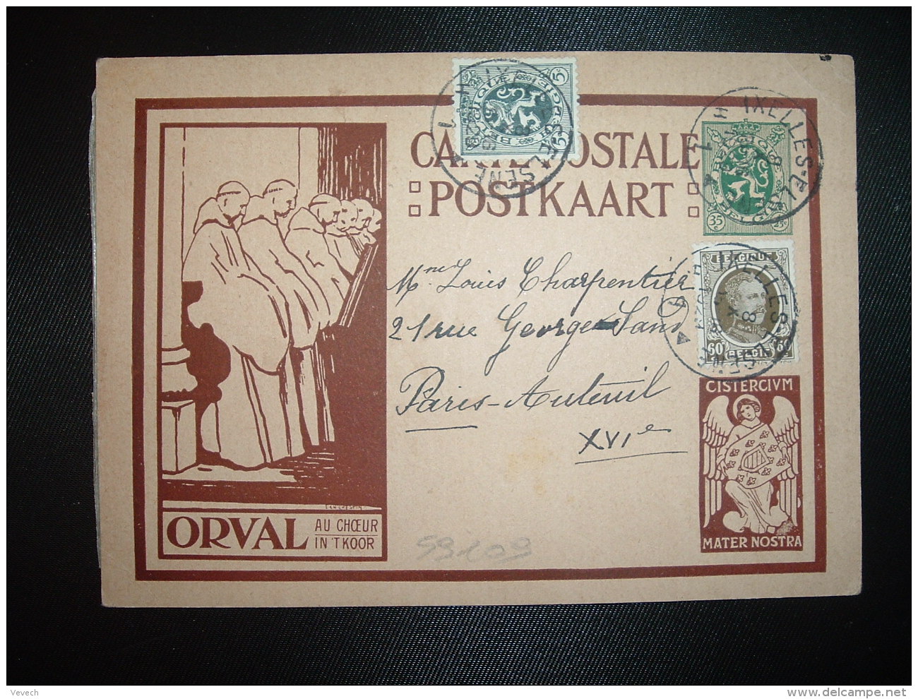 CPE ORVAL 35c + TP 60c + TP 5c OBL.8 X 1929 IXELLES-ELSENE - Covers & Documents