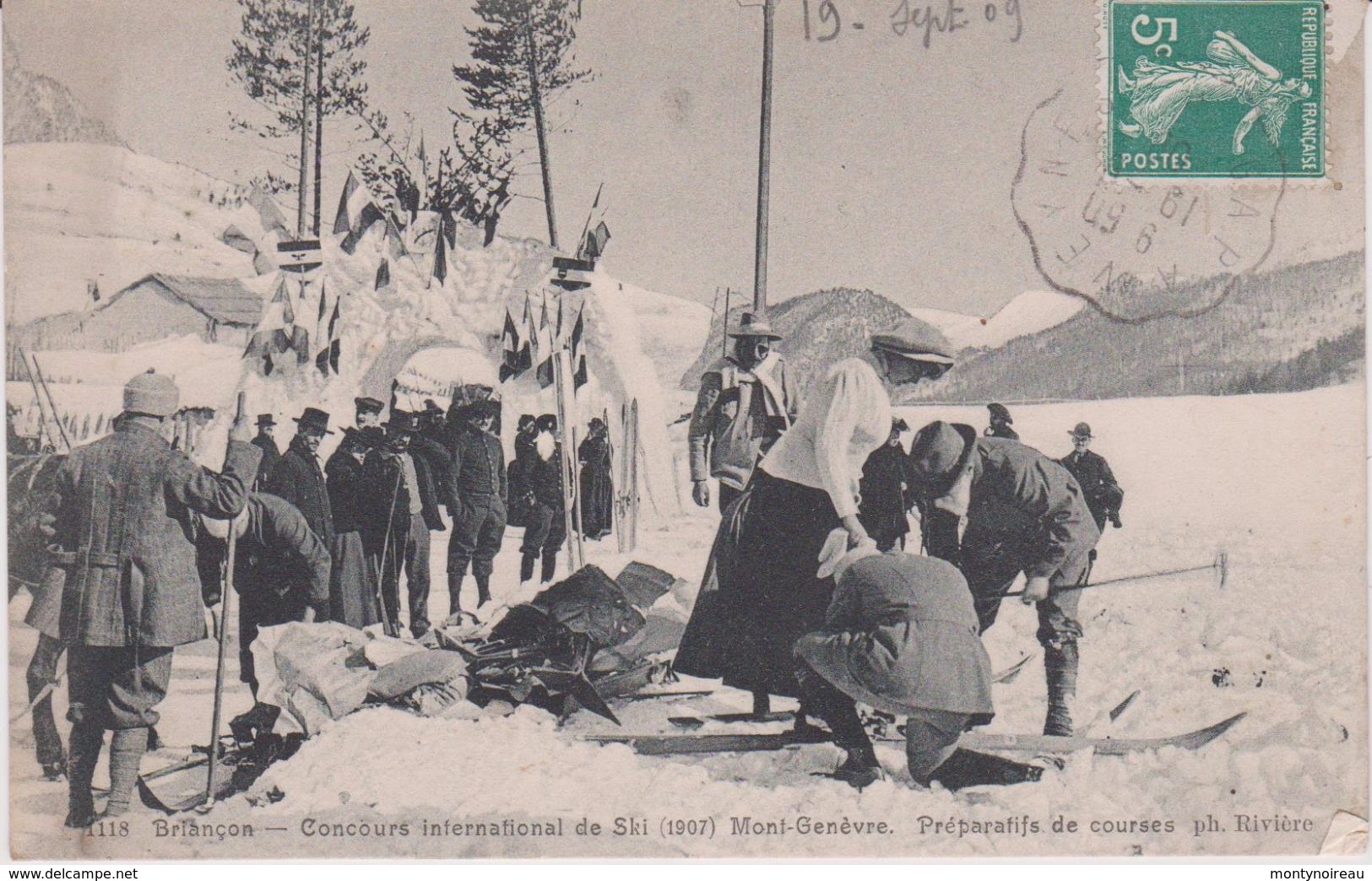 Hautes  Alpes : Briançon : Concours Inter. De Ski , Mont Genèvre , Préparatif De Courses - Briancon