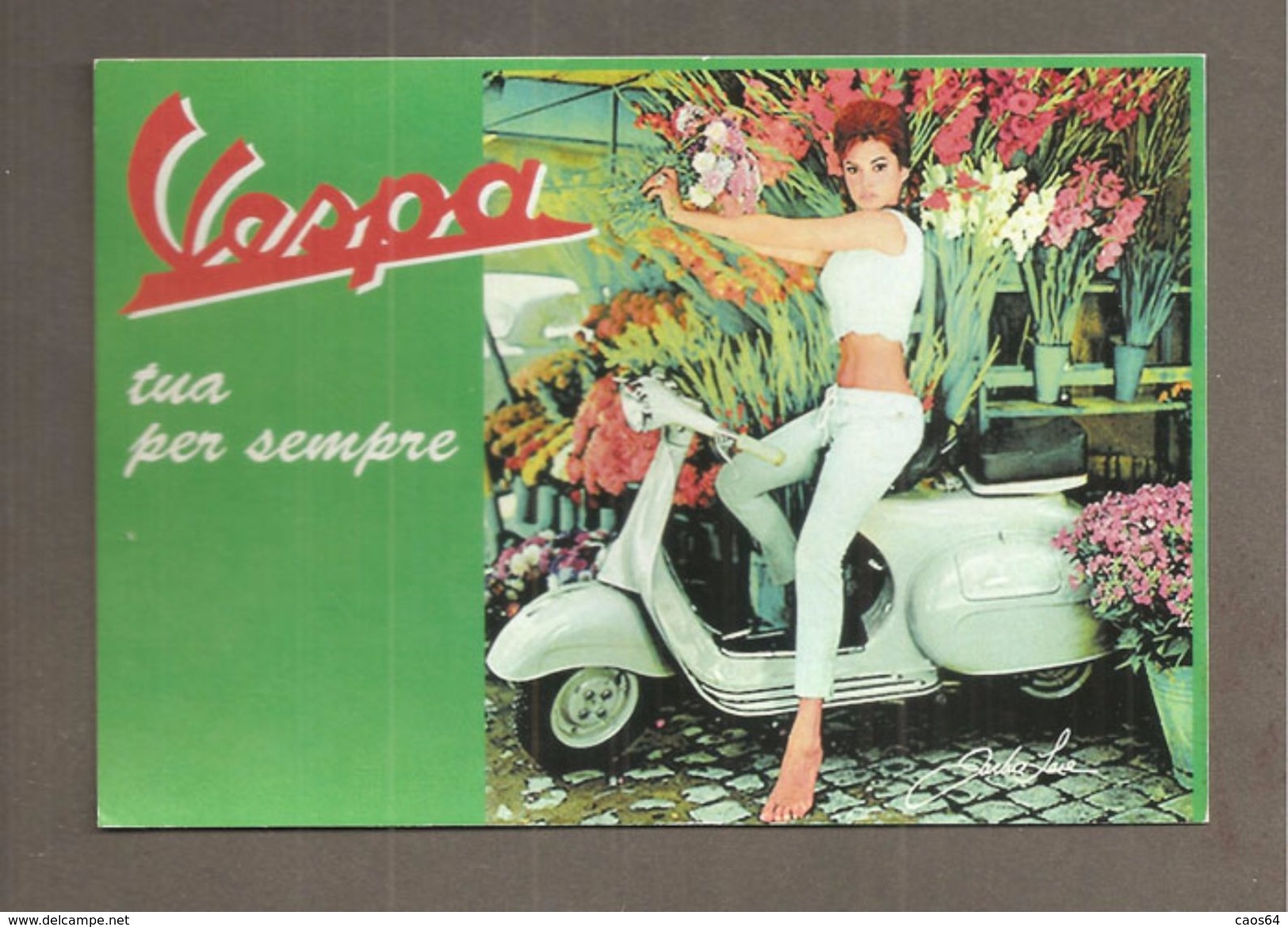 VESPA  PIN UP  RIPRODUZIONE CARD CARTOLINA PUBBLICITARIA - Advertising