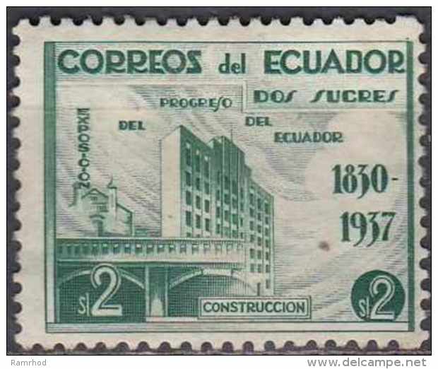 ECUADOR 1938 National Progress Exn - 2s Building MNG - Equateur