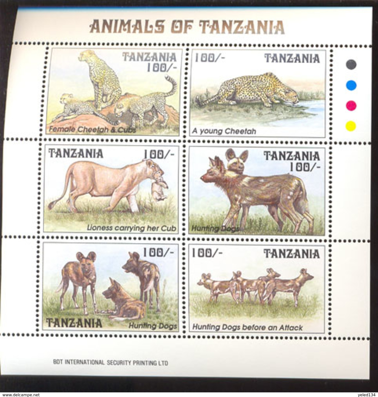 TANZANIA   1027  MINT NEVER HINGED MINI SHEET OF WILDLIFE & ANIMALS - Autres & Non Classés