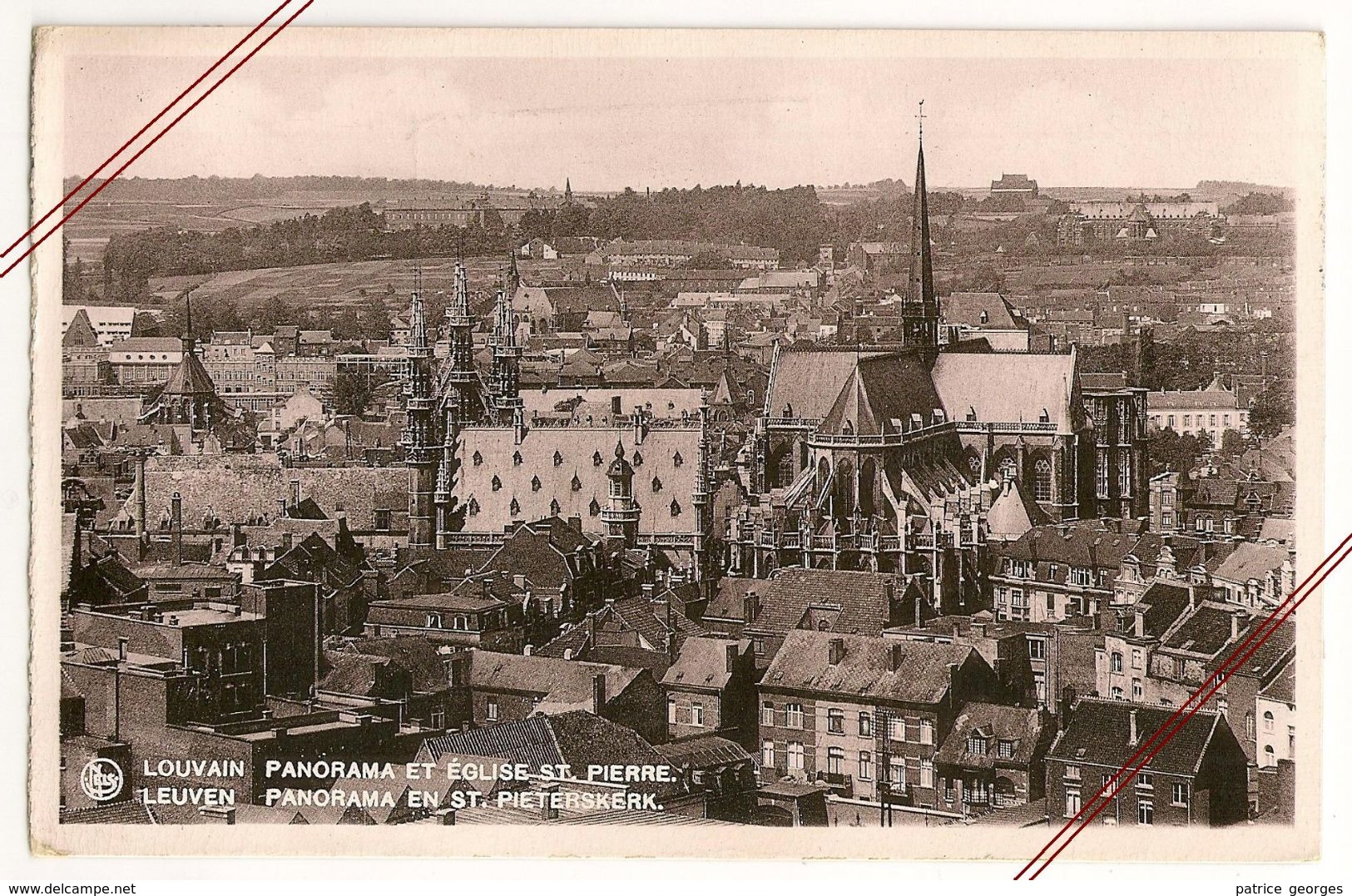 LOUVAIN Panorama LEUVEN 31/12/42 (1943 Timbre 50c Lion 2-1-1943) - Nels Office Tout Louvain, J.Cabay, Place Foch 8 - Cpa - Leuven