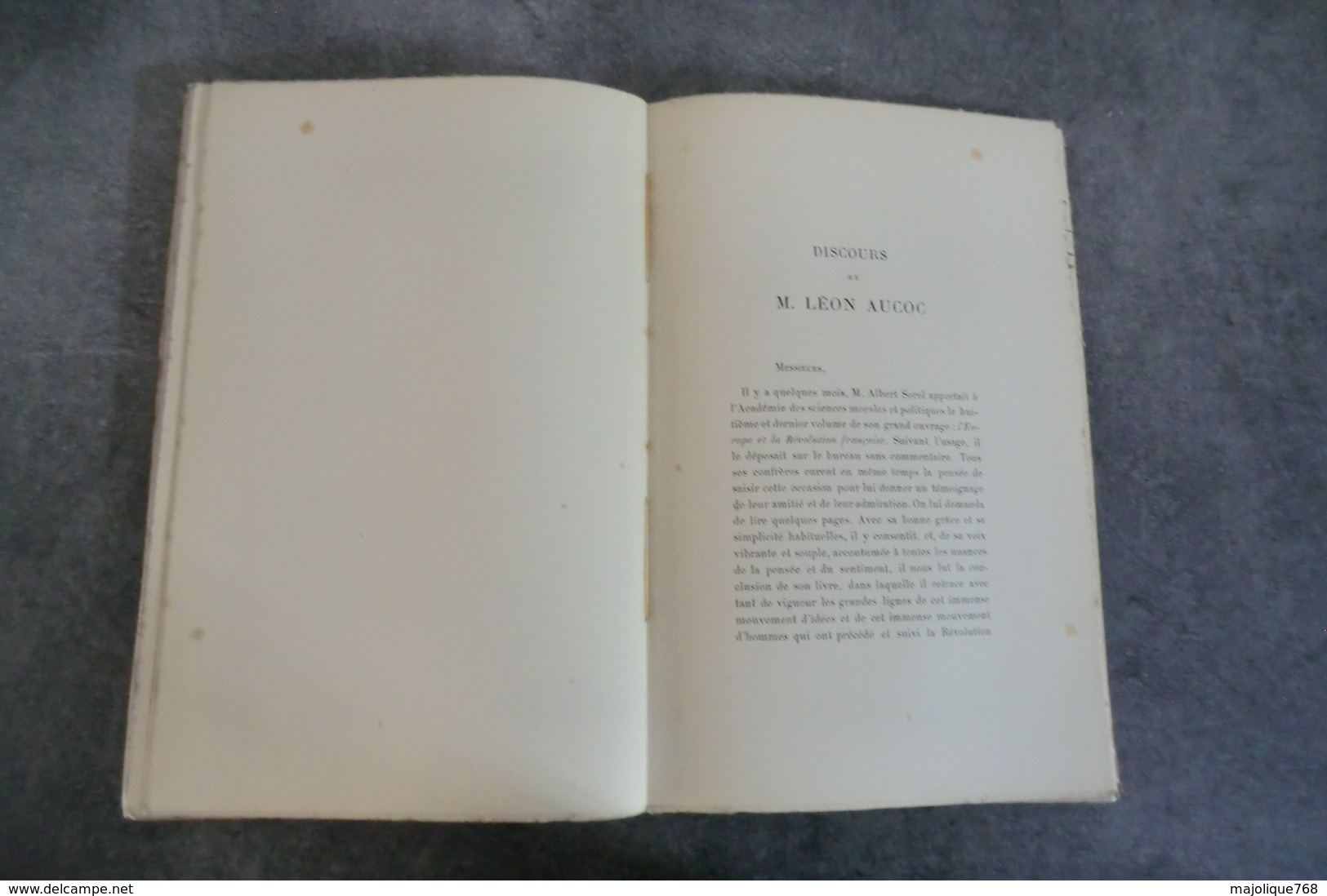 l'Europe de la révolution française discours prononcés le 29 mars 1905 à la fête donnée en l'honneur de M. Albert sorel