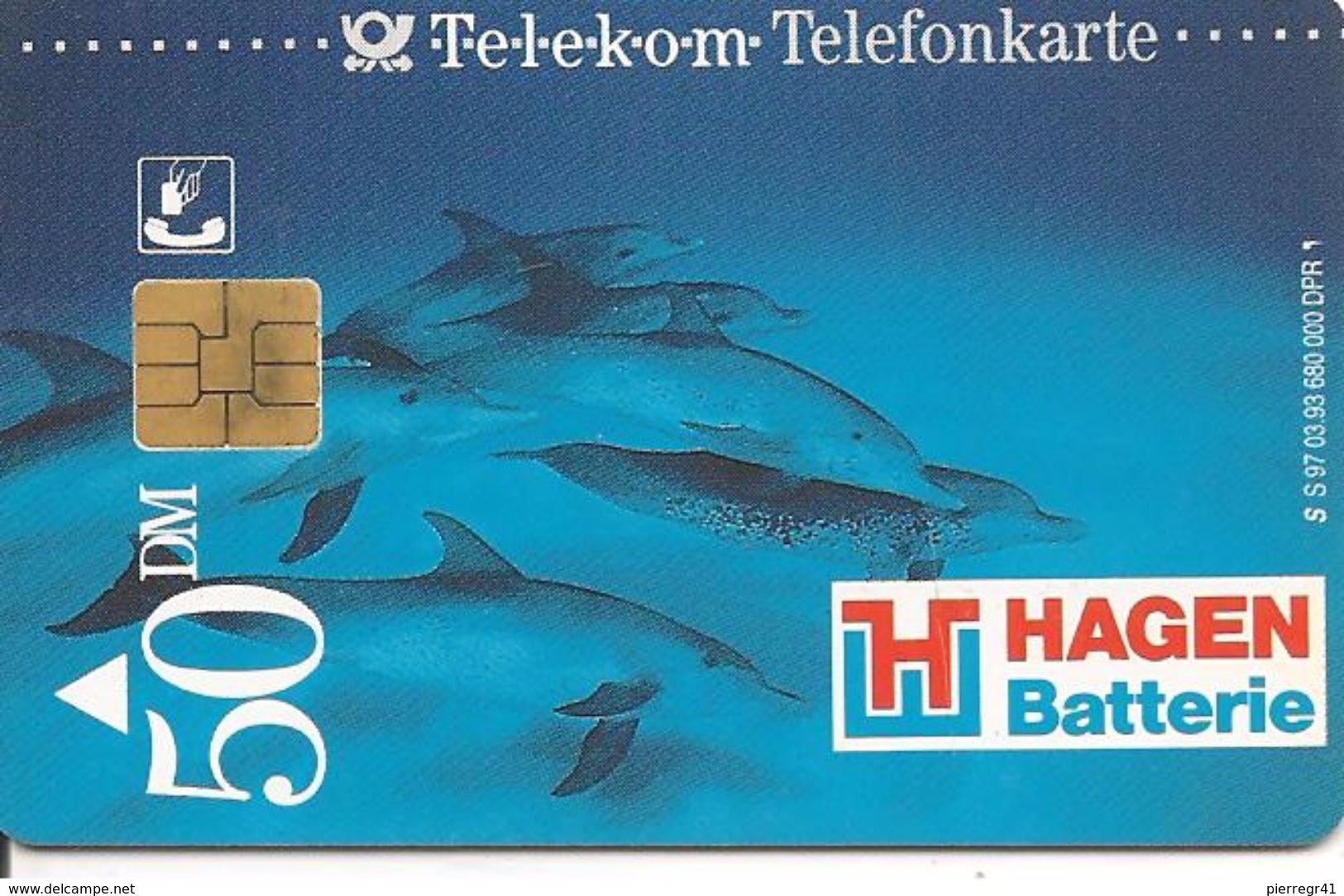 CARTE-PUCE-ALLEMAGNE-SO6-03/93-DAUPHINS-TBE - Dolfijnen