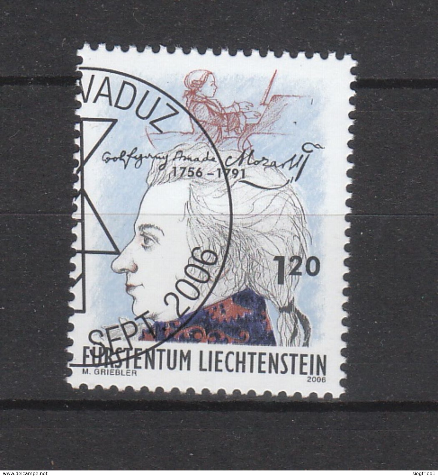 Liechtenstein  Gestempelt   1427 Mozart Postpreis CHF 1,20 - Usati