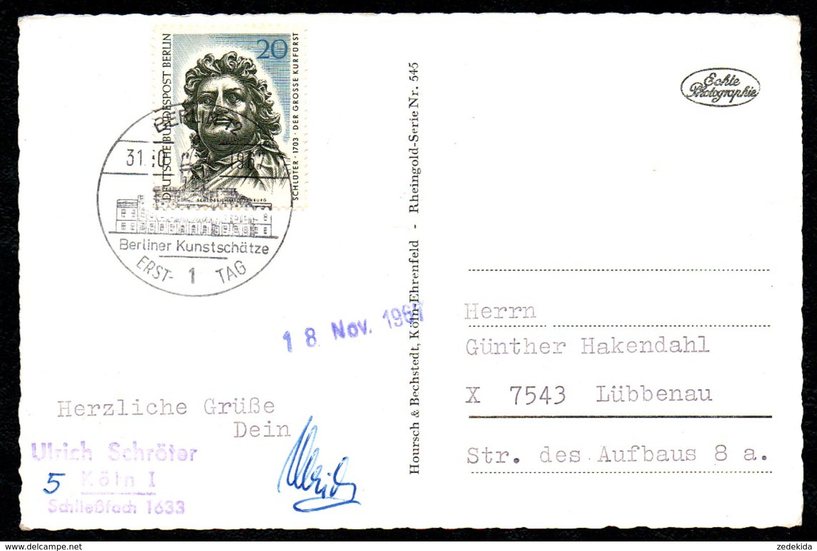 A3561 - Alte Postkarte - Sonderstempel Ersttagsstempel Berlin 1967 TOP - Máquinas Franqueo (EMA)