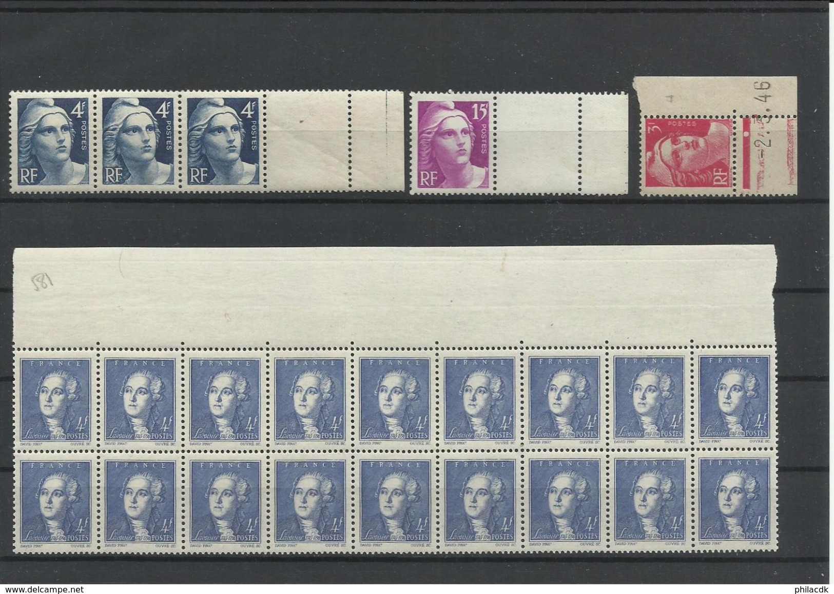 FRANCE - 42 SCANNS -LOT DE 779 TIMBRES EN MAJORITE NEUFS** SANS CHARNIERE AVEC NEUFS* AVEC CHARNIERENEUFS (*) SANS GOMME - Collections