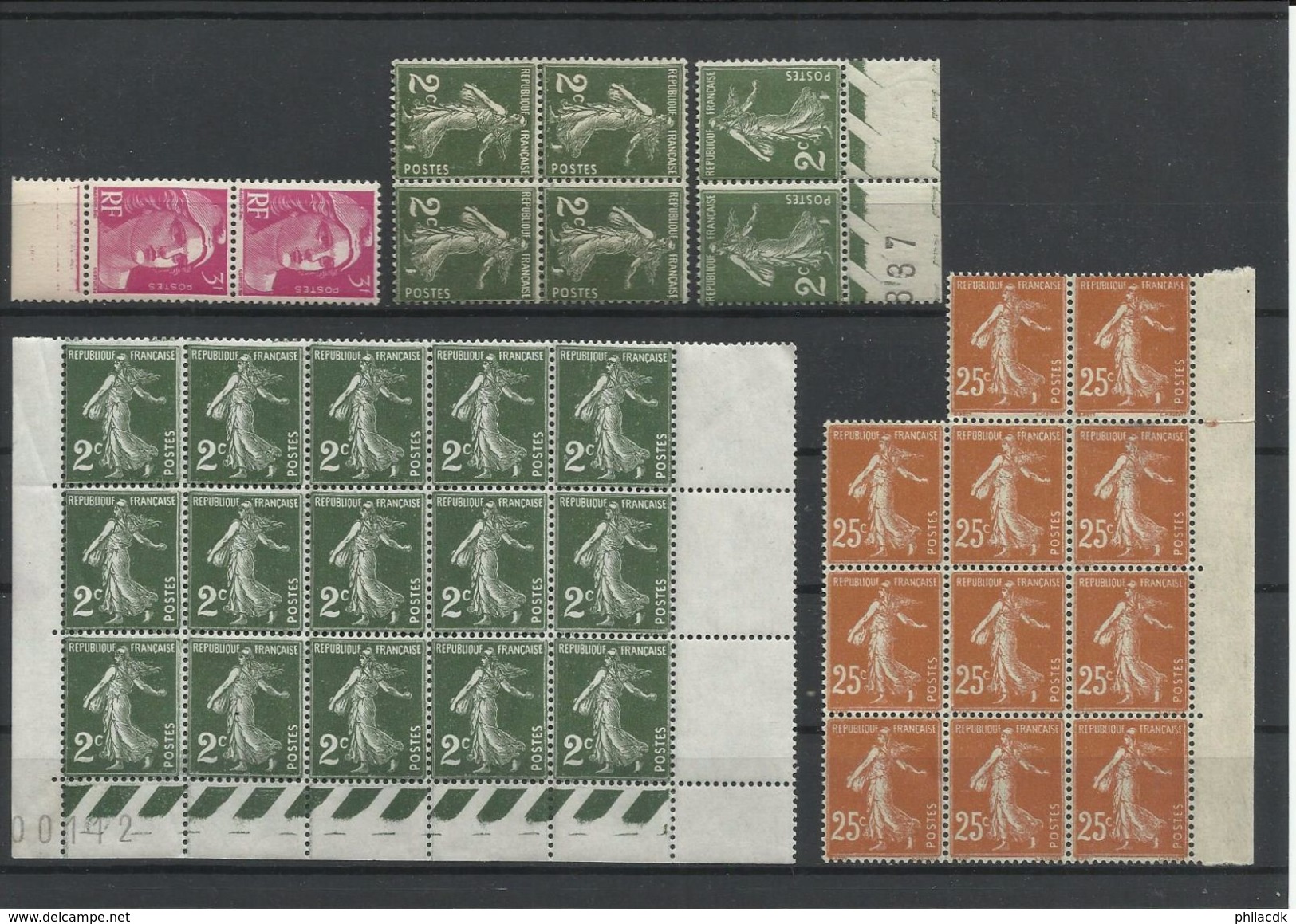 FRANCE - 42 SCANNS -LOT DE 779 TIMBRES EN MAJORITE NEUFS** SANS CHARNIERE AVEC NEUFS* AVEC CHARNIERENEUFS (*) SANS GOMME - Collections