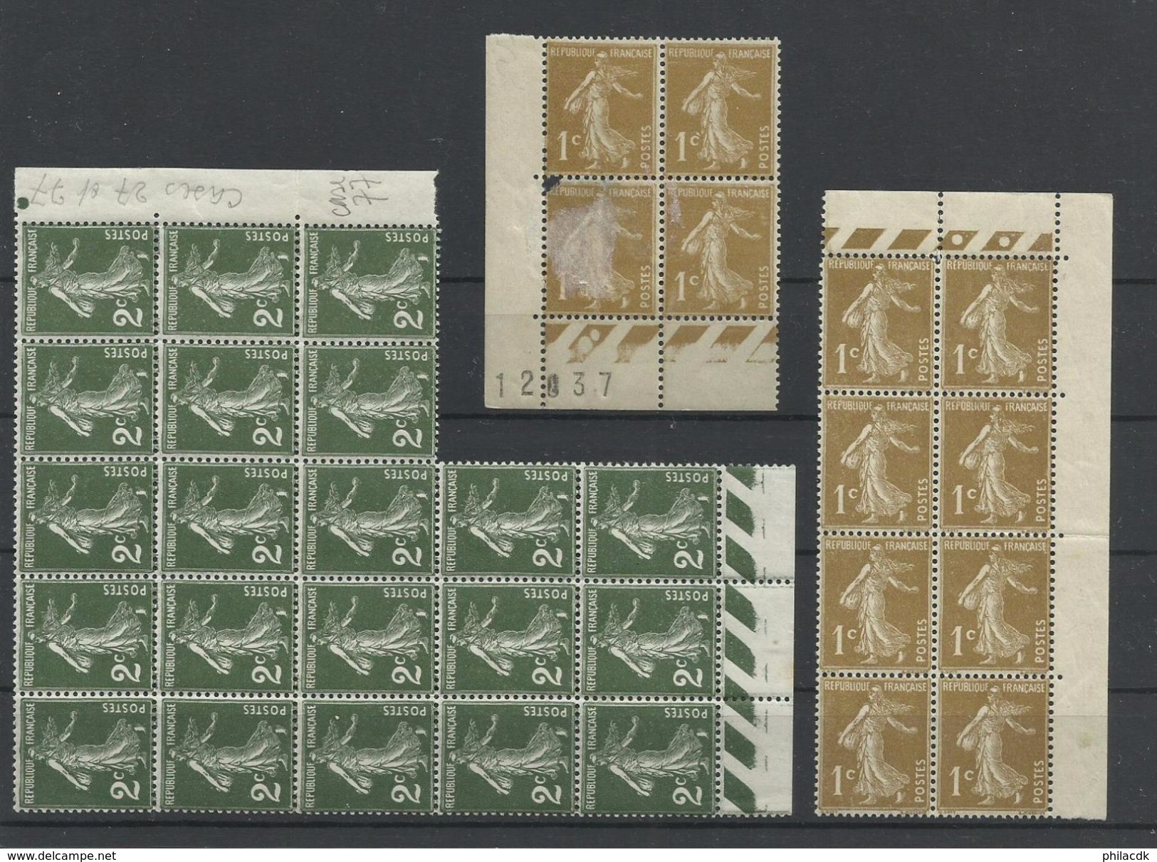 FRANCE - 42 SCANNS -LOT DE 779 TIMBRES EN MAJORITE NEUFS** SANS CHARNIERE AVEC NEUFS* AVEC CHARNIERENEUFS (*) SANS GOMME