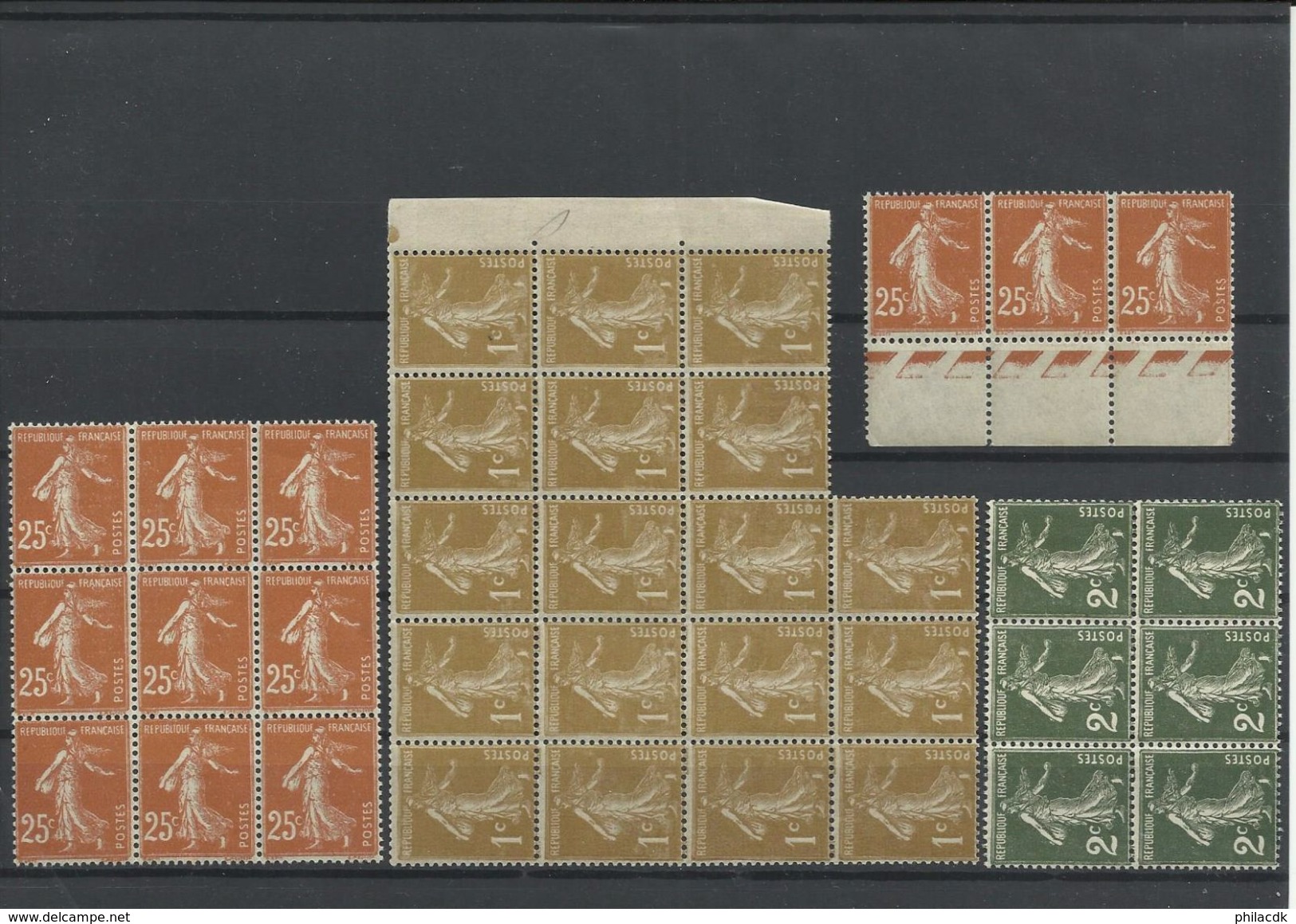 FRANCE - 42 SCANNS -LOT DE 779 TIMBRES EN MAJORITE NEUFS** SANS CHARNIERE AVEC NEUFS* AVEC CHARNIERENEUFS (*) SANS GOMME