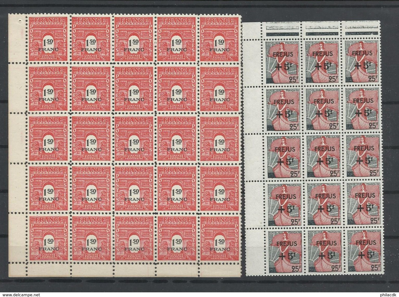 FRANCE - 42 SCANNS -LOT DE 779 TIMBRES EN MAJORITE NEUFS** SANS CHARNIERE AVEC NEUFS* AVEC CHARNIERENEUFS (*) SANS GOMME