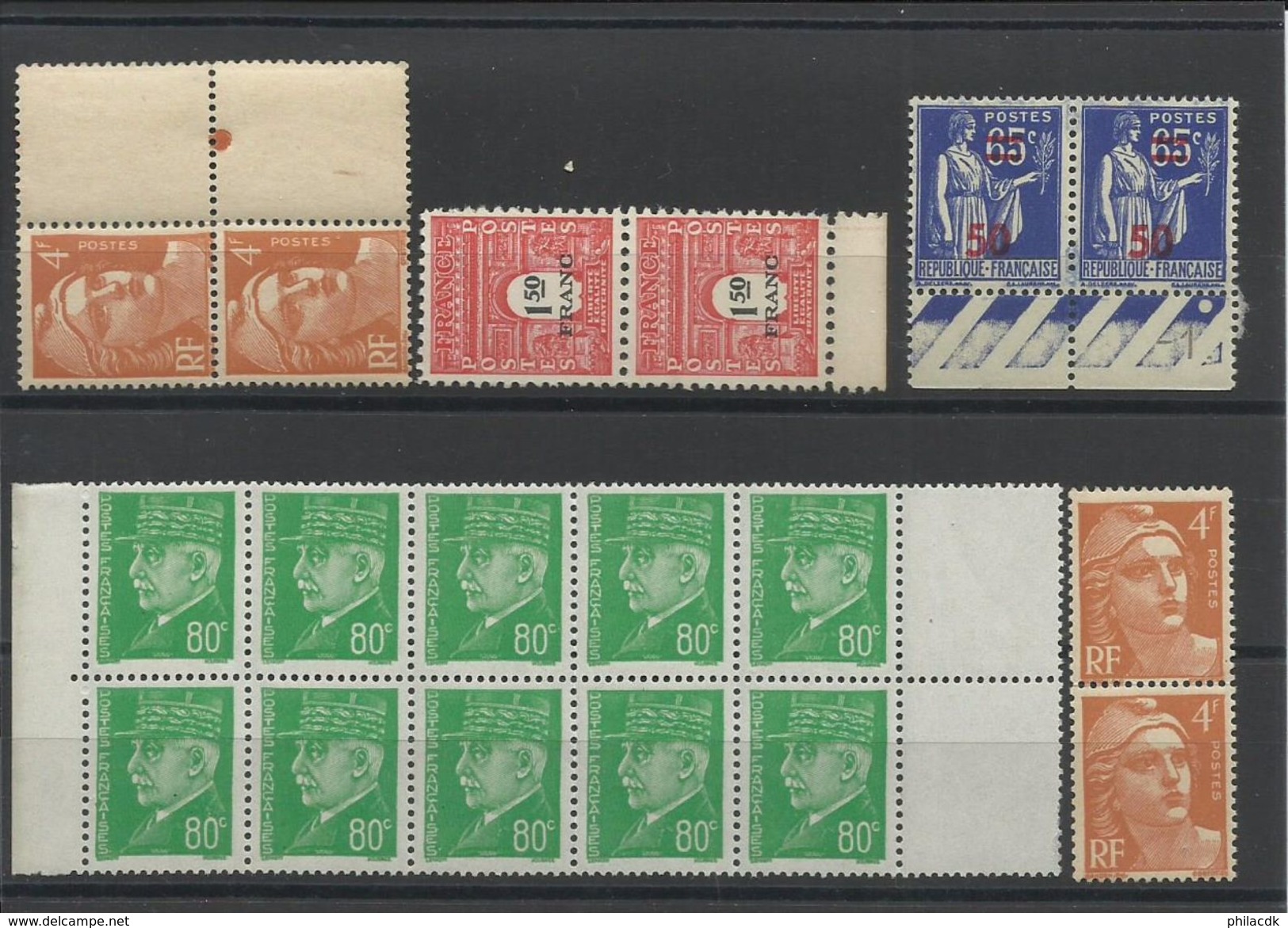 FRANCE - 47 SCANNS -LOT DE 876 NEUFS** SANS CHARNIERE/NEUFS* AVEC CHARNIERE/NEUFS (*) SANS GOMME - Collections