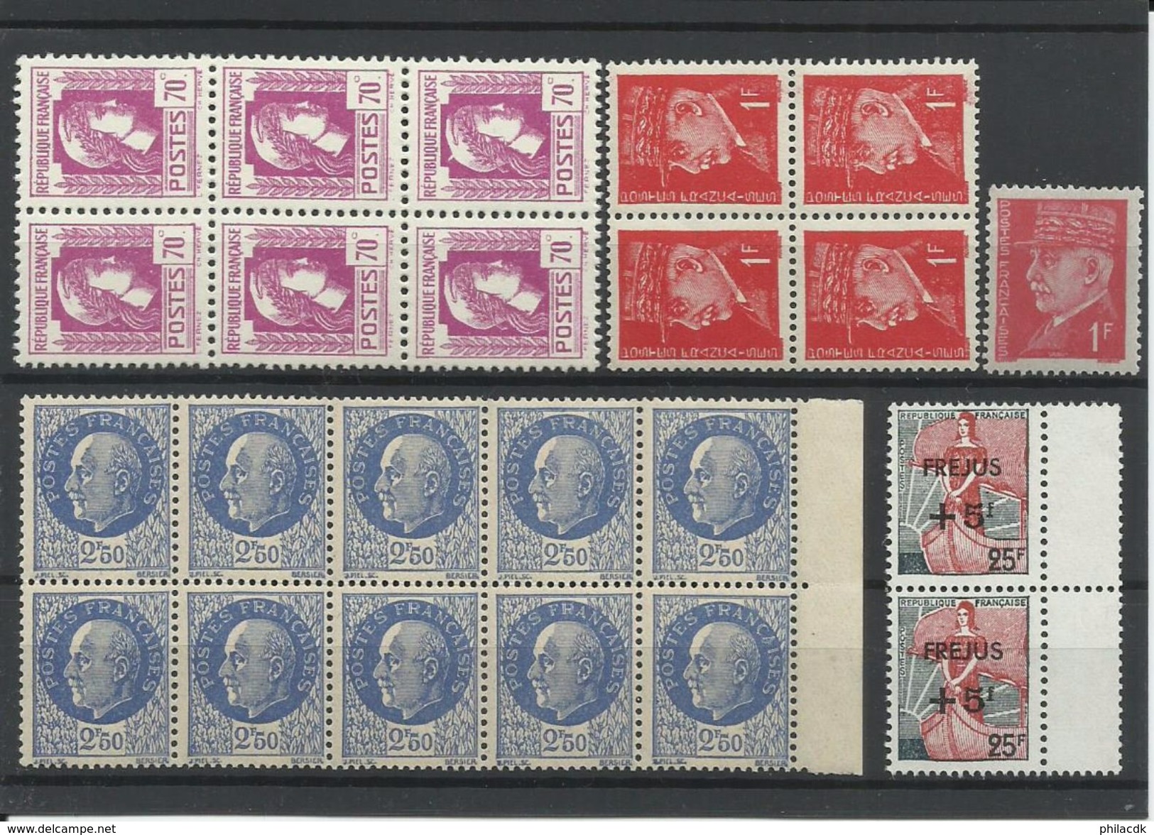 FRANCE - 47 SCANNS -LOT DE 876 NEUFS** SANS CHARNIERE/NEUFS* AVEC CHARNIERE/NEUFS (*) SANS GOMME