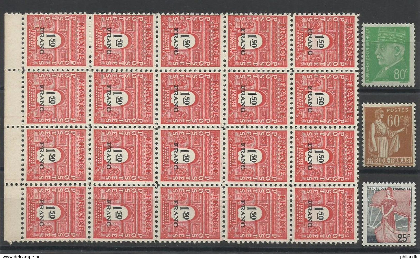 FRANCE - 47 SCANNS -LOT DE 876 NEUFS** SANS CHARNIERE/NEUFS* AVEC CHARNIERE/NEUFS (*) SANS GOMME