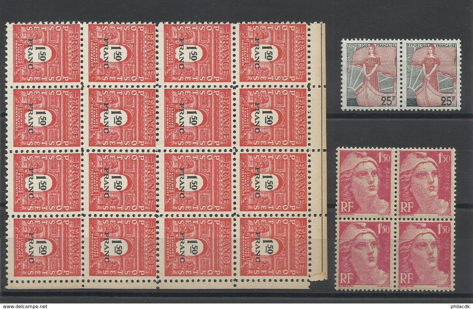 FRANCE - 47 SCANNS -LOT DE 876 NEUFS** SANS CHARNIERE/NEUFS* AVEC CHARNIERE/NEUFS (*) SANS GOMME