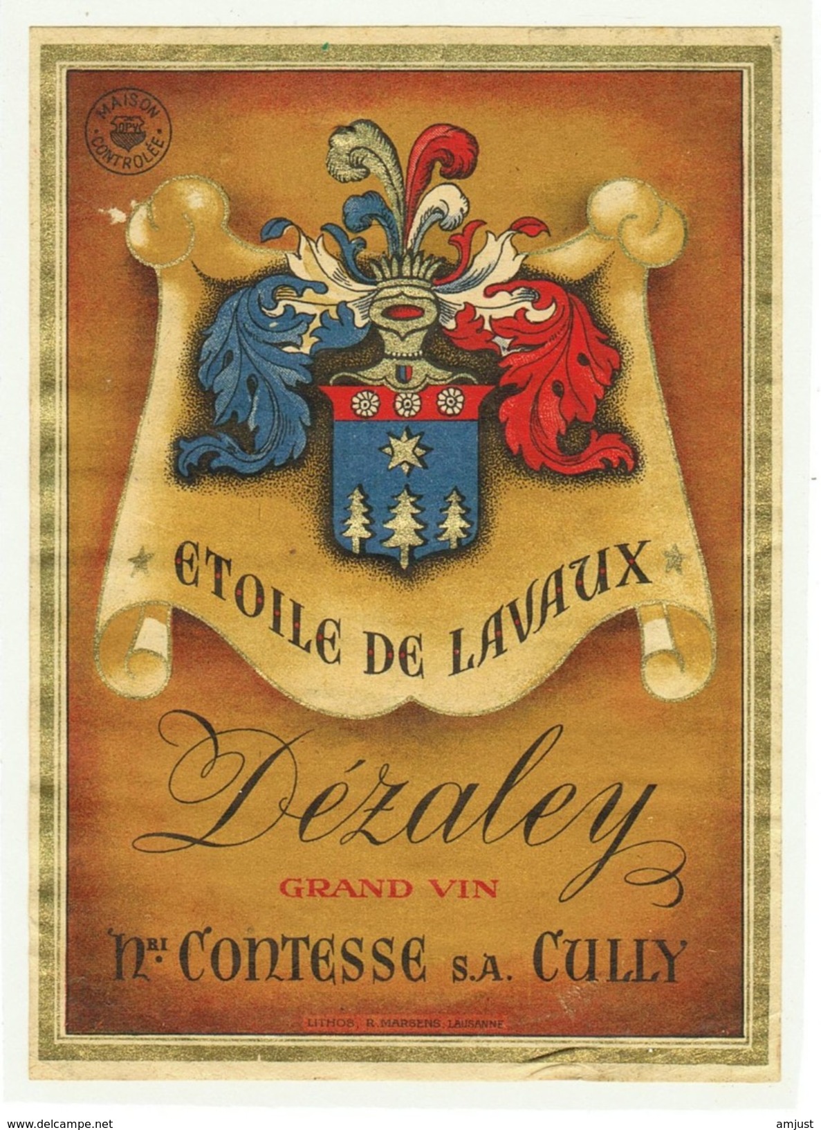 Rare // Dézaley , Etoile De Lavaux Contesse, Cully, Vaud // Suisse - Autres & Non Classés