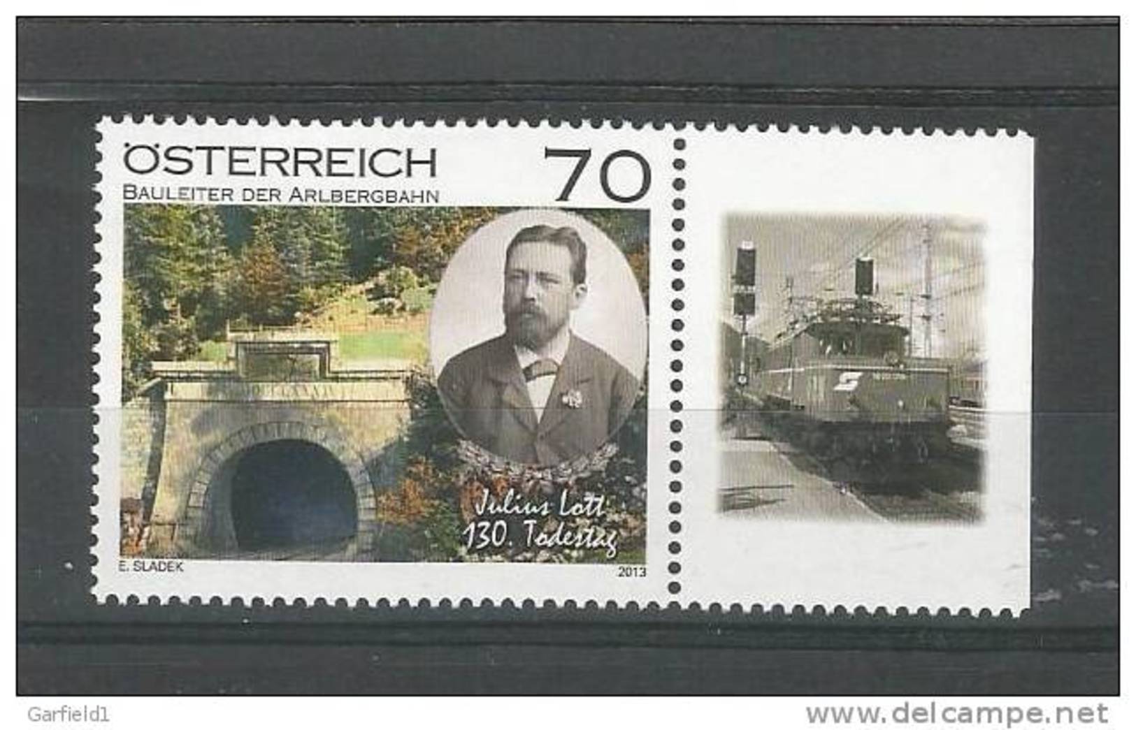 Österreich  2013  Mi.Nr. 3064 , 130. Todestag Julius Lott - Postfrisch / Mint / MNH / (**) - Neufs