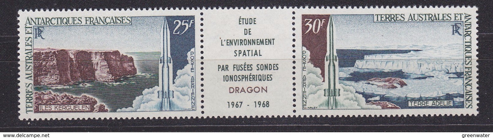 TAAF 1968 Dragon Strip 2v + Label ** Mnh (34827N) - Ongebruikt