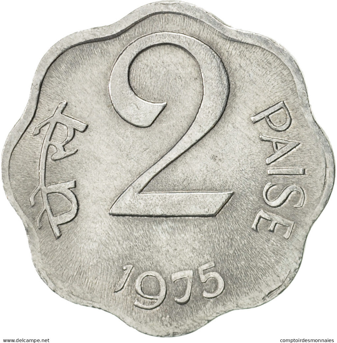 Monnaie, INDIA-REPUBLIC, 2 Paise, 1975, TTB, Aluminium, KM:13.6 - India