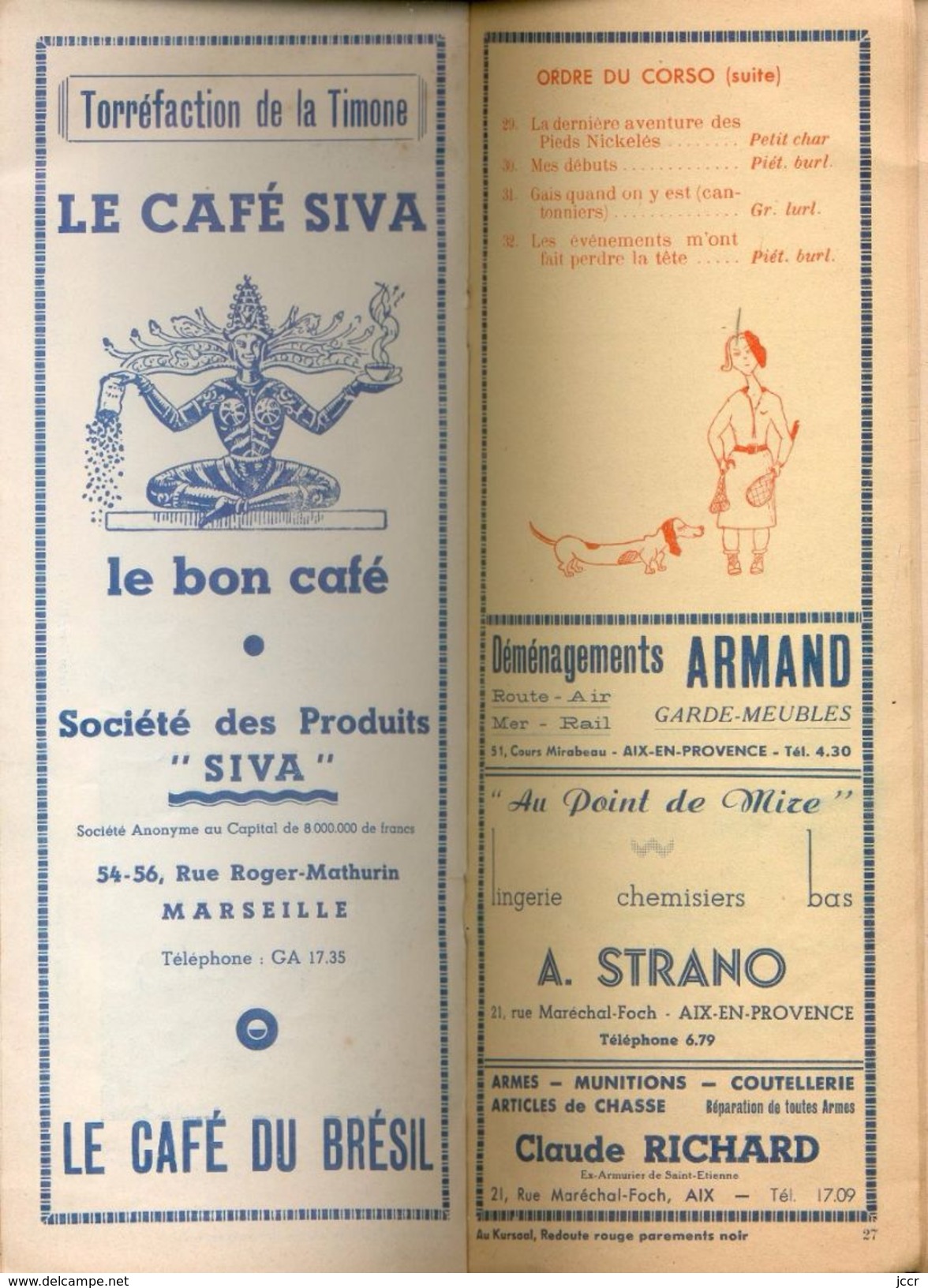 Aix en Provence - Carnaval Li 1951 - Programme Officiel - 27-28 Janvier 3-4-5-6 Fevrier