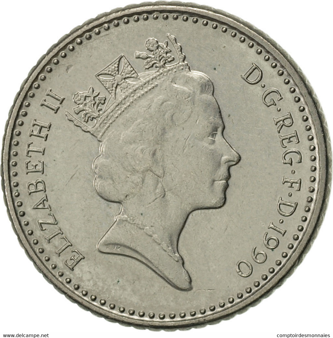 Monnaie, Grande-Bretagne, Elizabeth II, 5 Pence, 1990, SUP, Copper-nickel - 5 Pence & 5 New Pence