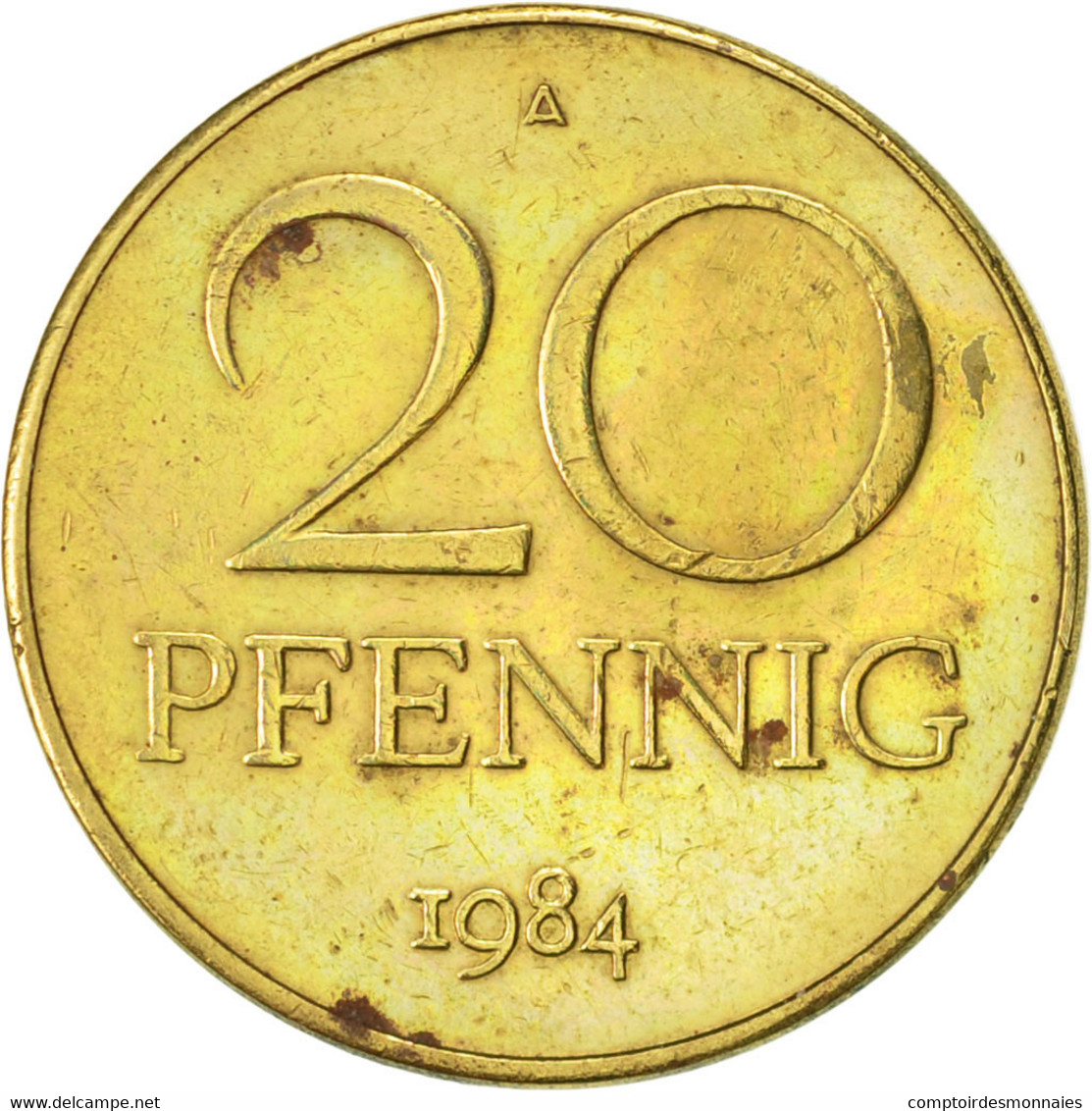 Monnaie, GERMAN-DEMOCRATIC REPUBLIC, 20 Pfennig, 1984, Berlin, TTB, Laiton - 20 Pfennig