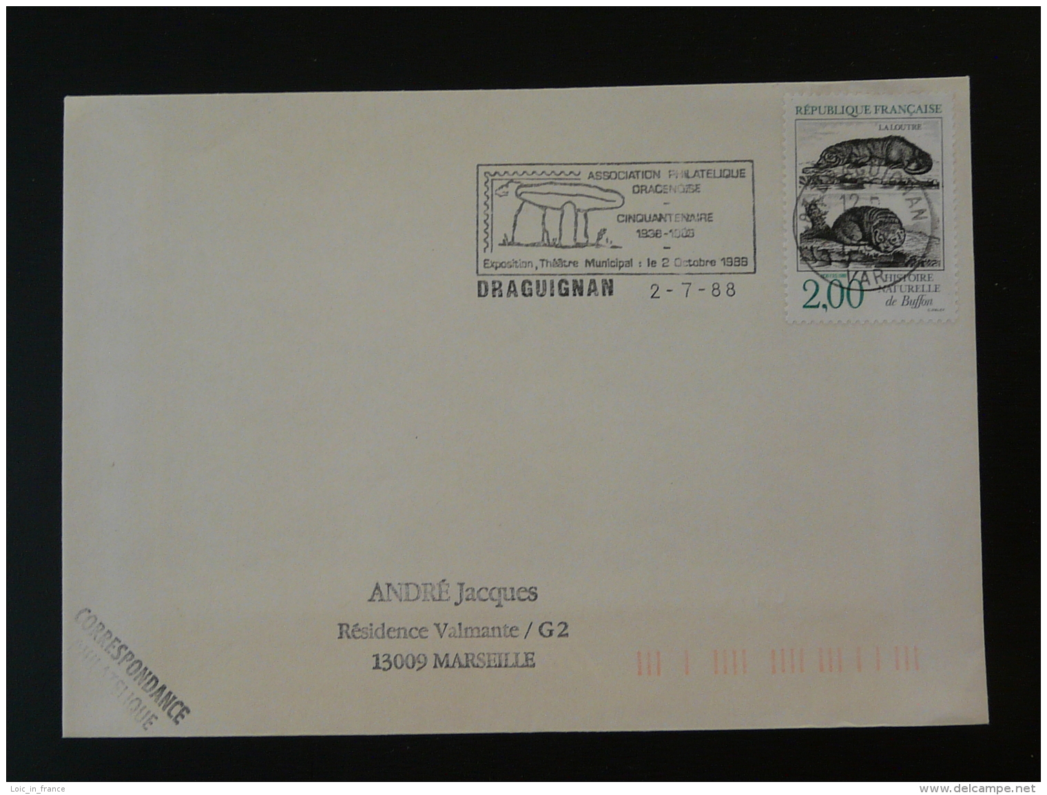 83 Var Draguignan Dolmen Prehistory 1988 - Flamme Sur Lettre Postmark On Cover - Préhistoire