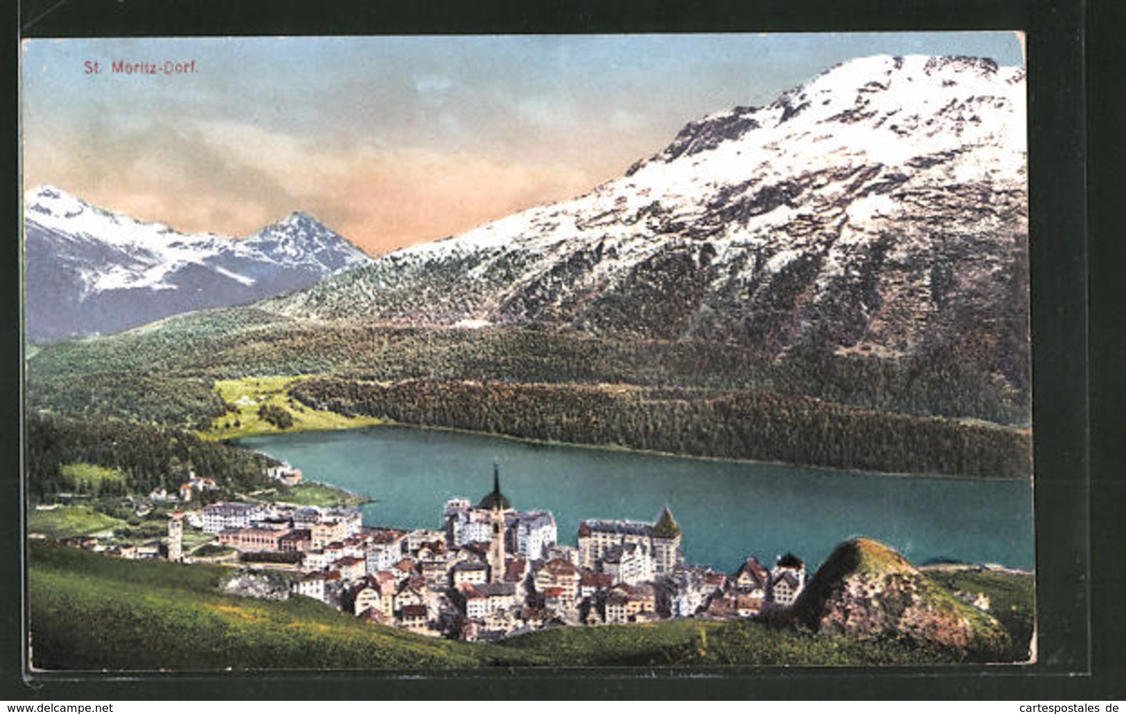 AK St. Moritz-Dorf, Ortsansicht Aus Der Vogelschau - Sankt Moritz