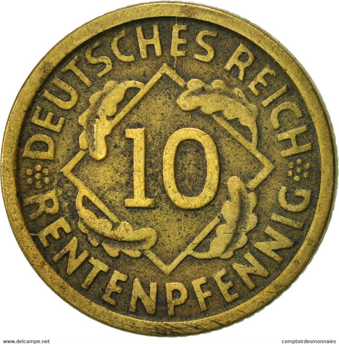 Monnaie, Allemagne, République De Weimar, 10 Rentenpfennig, 1924, Karlsruhe - 10 Rentenpfennig & 10 Reichspfennig