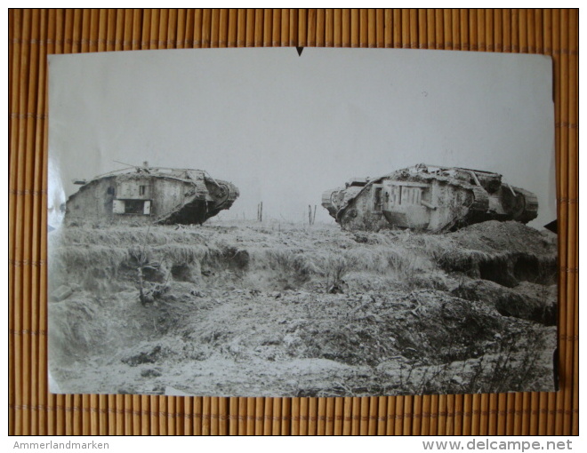 Original Foto 1. WK., Technik, Tankfiedhof Panzerfriedhof Bei Cambrai, 3 Fotos !! - 1914-18