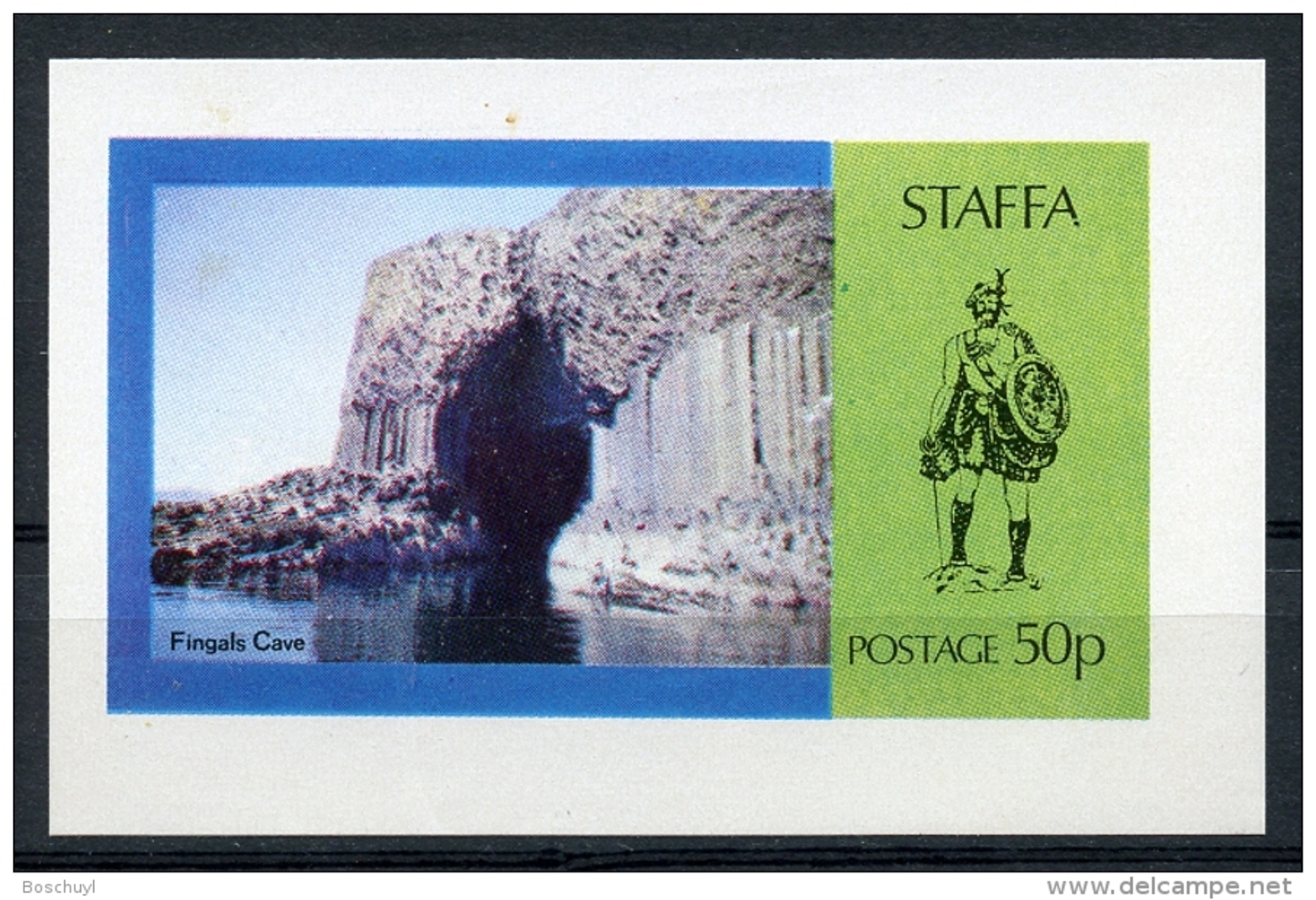 Staffa, Scotland, Fingale Cave, Landscapes, Scenery, MNH Imperforated Cinderella Sheet - Autres & Non Classés