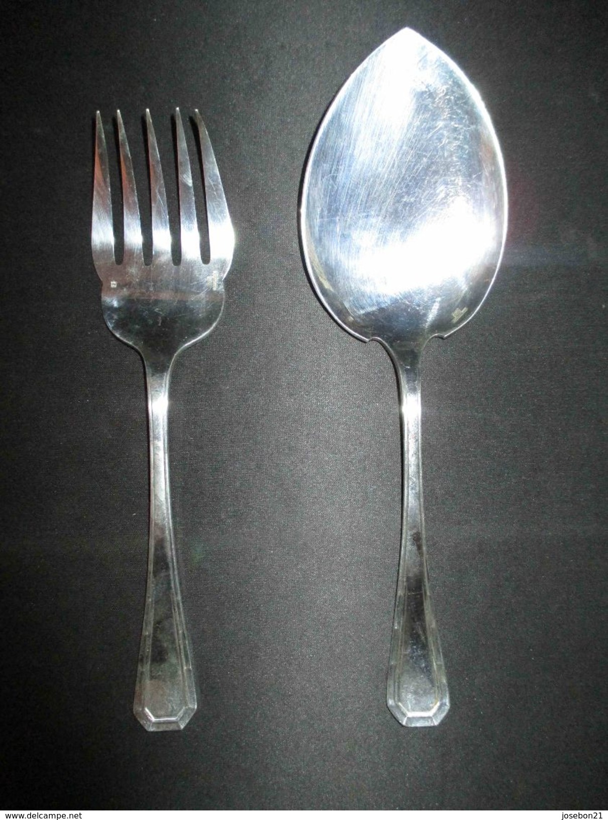 Ancien Couvert De Service En Métal Argenté Christofle Début XX ème - Silverware