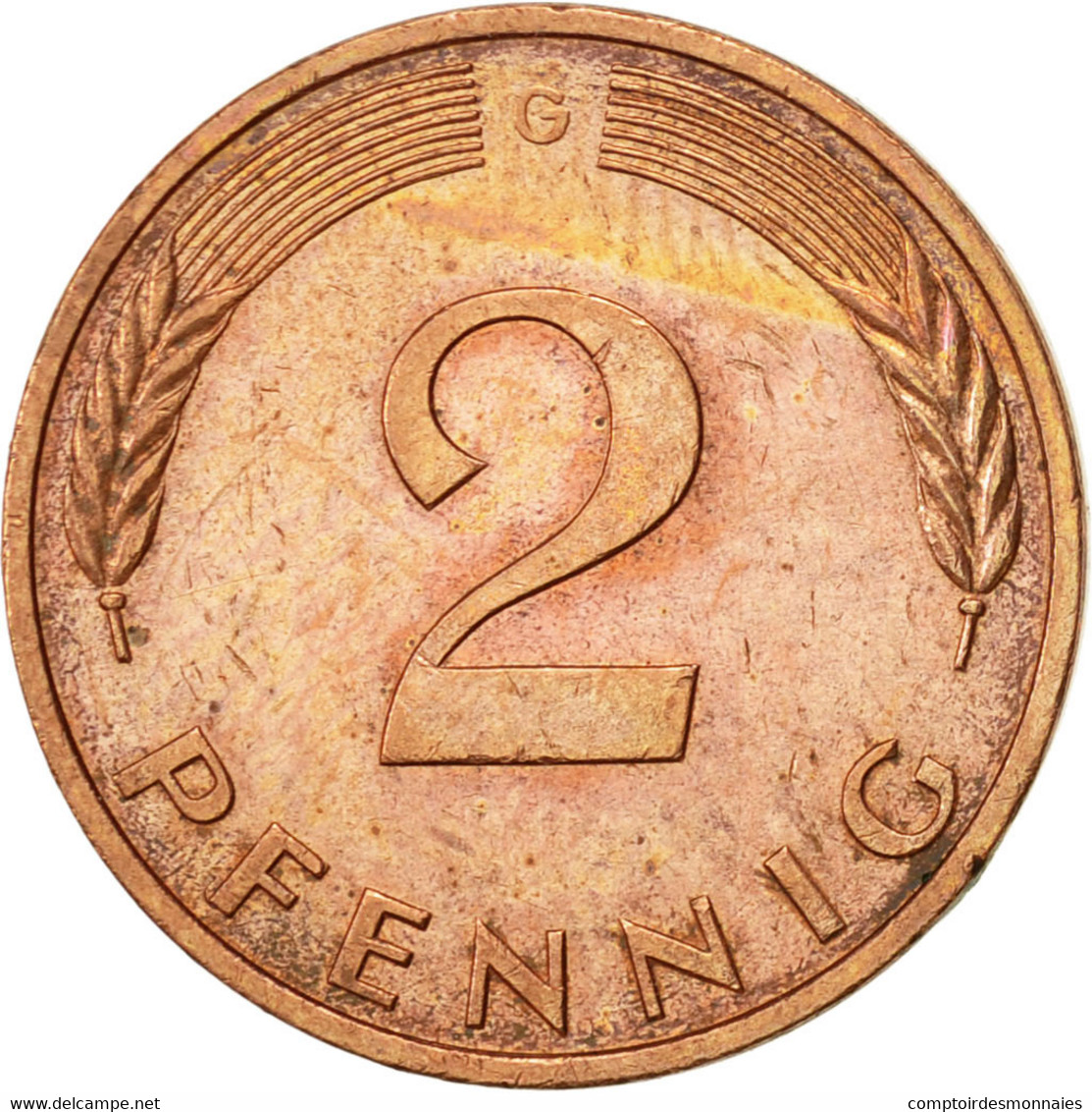 Monnaie, République Fédérale Allemande, 2 Pfennig, 1989, Karlsruhe, TTB - 2 Pfennig