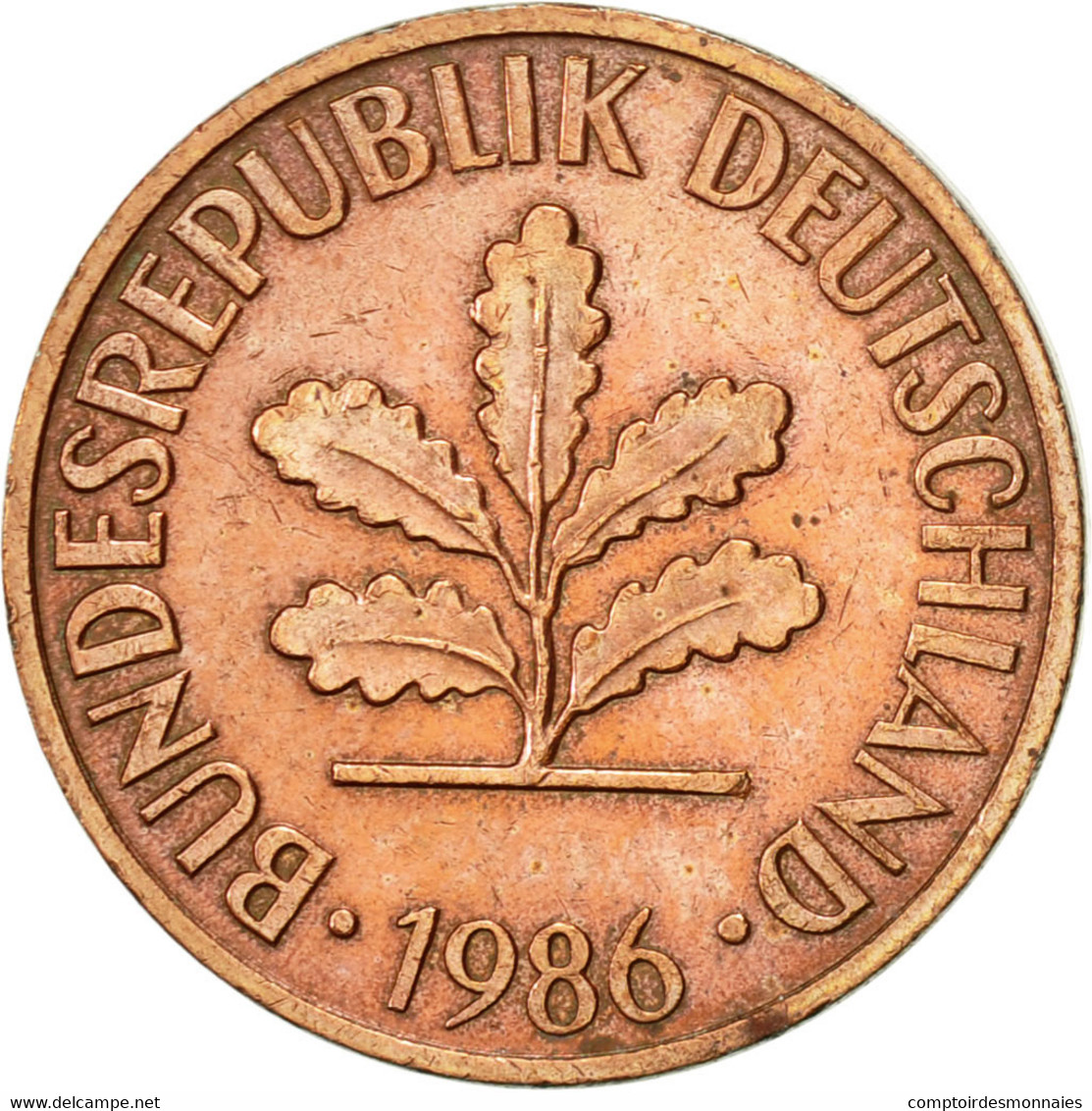 Monnaie, République Fédérale Allemande, 2 Pfennig, 1986, Stuttgart, TTB+ - 2 Pfennig