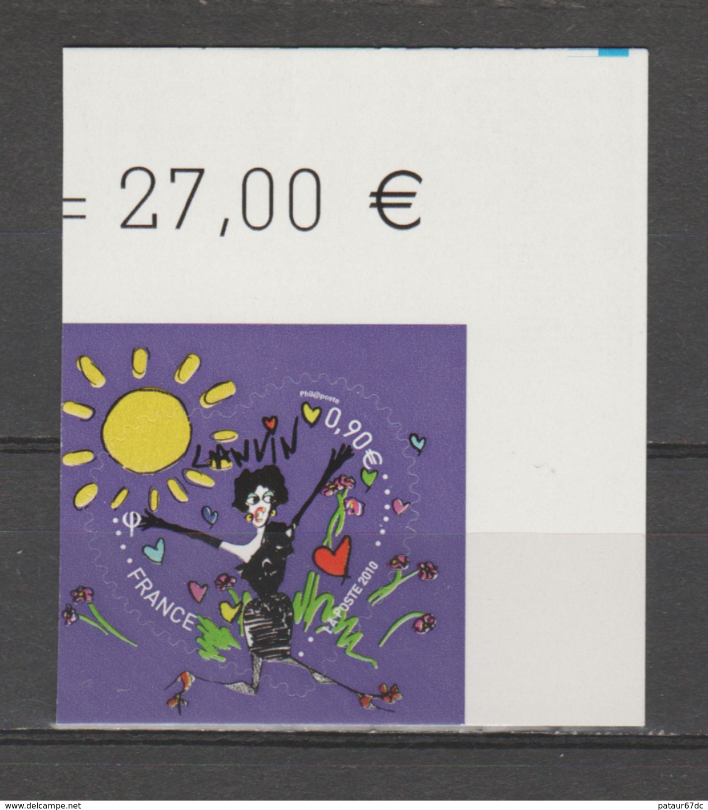 FRANCE / 2010 / Y&T N° AA 387 ** : Coeur Lanvin 0.90 &euro; (adhésif) - état D'origine - Other & Unclassified