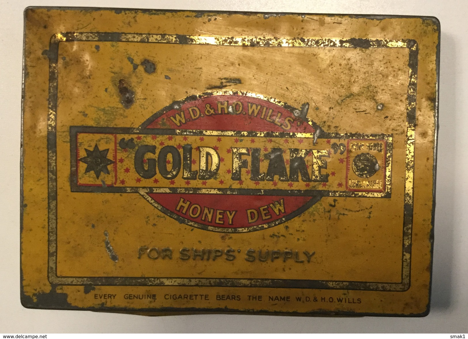 EMPTY  TOBACCO  BOX    TIN     GOLD FLAKE   W.D. & H.O. WILLS  HONEY DEW - Cajas Para Tabaco (vacios)