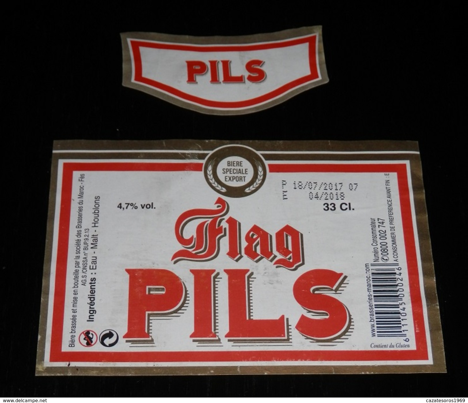 ETIQUETTE  BIÉRE  FLAG  PILS - MAROC - Bière