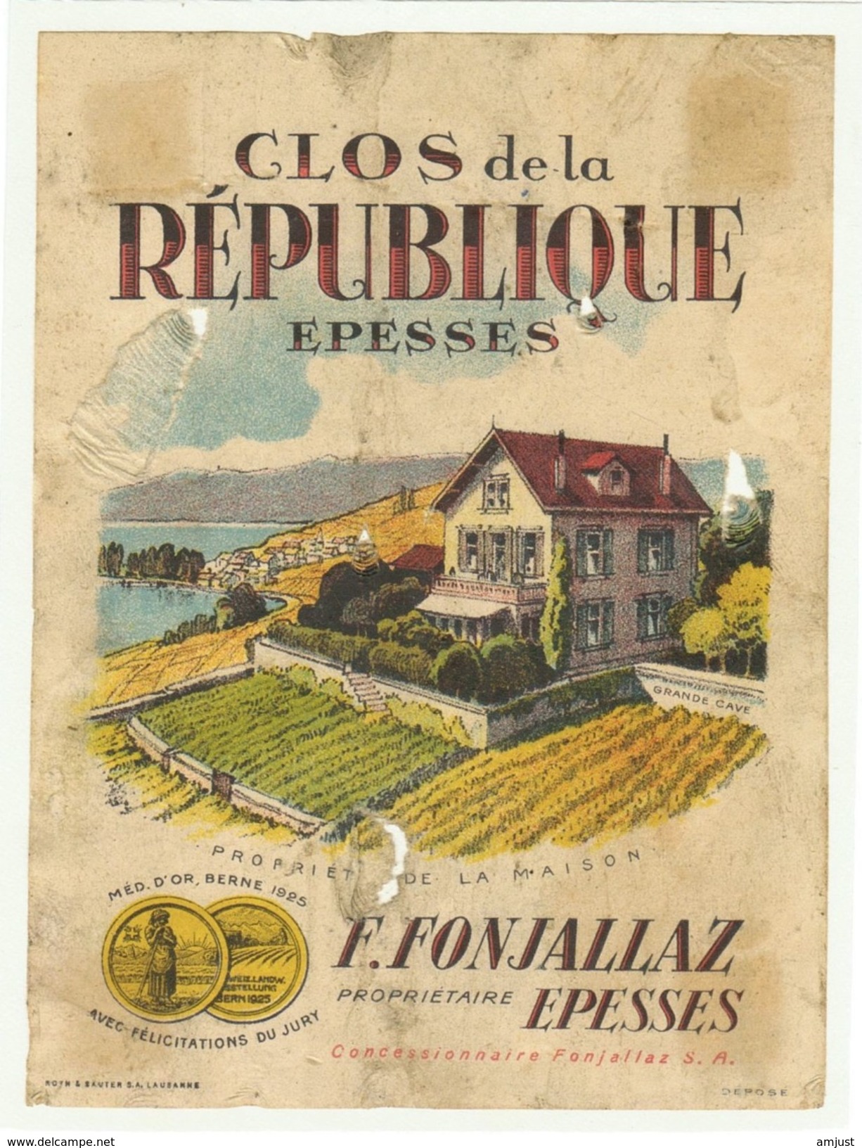 Rare // Epesses, Clos De La Répiblique, F.Fonjallaz, Epesses, Vaud // Suisse - Autres & Non Classés